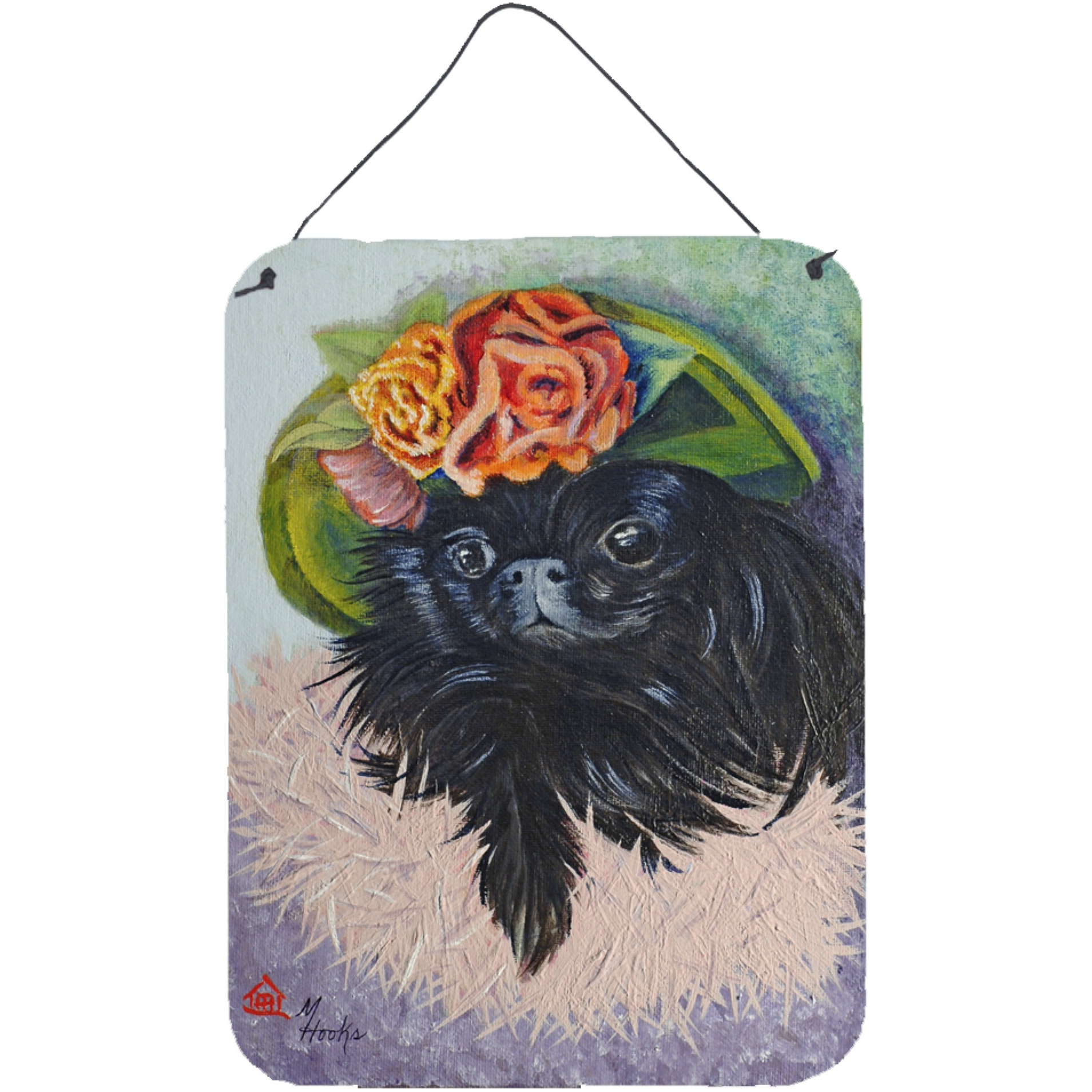 &quotCaroline's Treasures MH1038DS1216 Black Pekingese Wall or Door Hanging Prints, 16 x 12"", Multicolor"