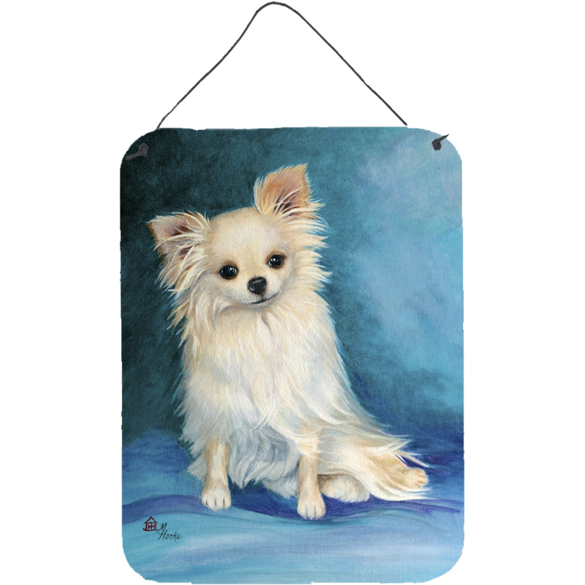 &quotCaroline's Treasures MH1040DS1216 Jazz Chihuahua Long Hair Wall or Door Hanging Prints, 16 x 12"", Multicolor"