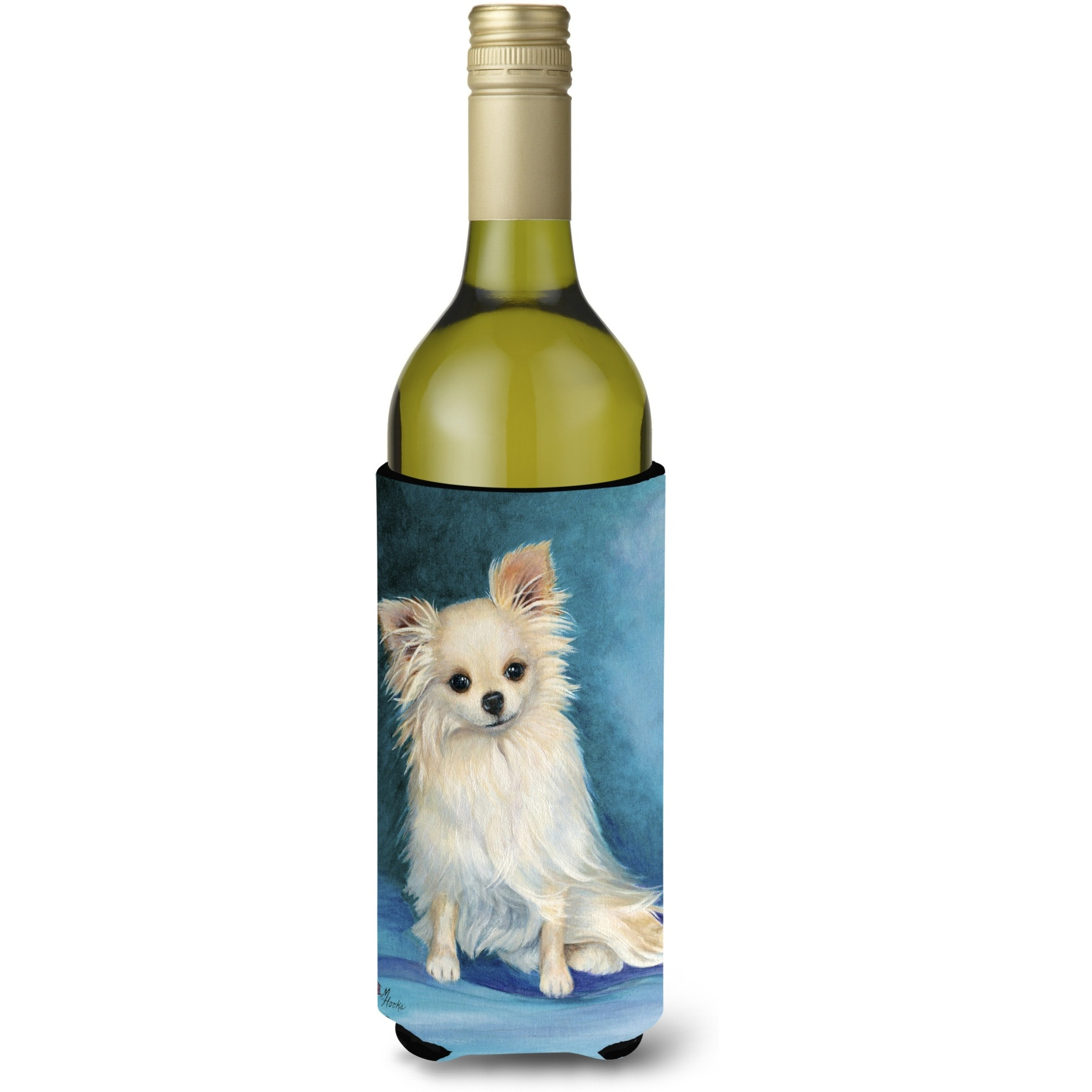 Jazz Chihuahua Long Hair  Wine Bottle Beverage Insulator Hugger MH1040LITERK