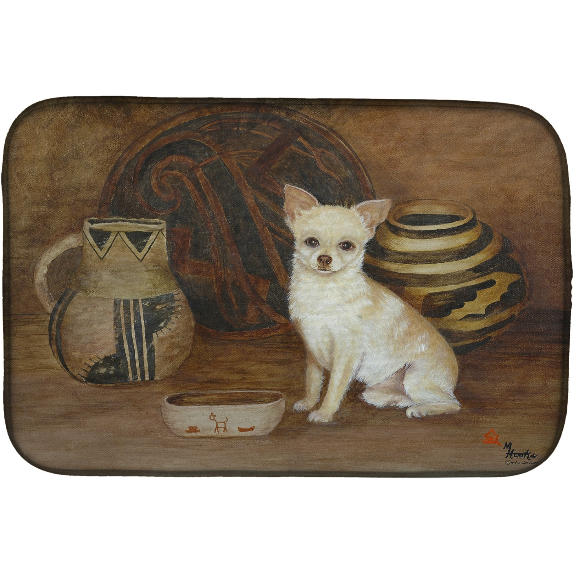&quotCaroline's Treasures MH1043DDM Chihuahua Ancient History dish-drying-mats, 14x21, Multicolor"