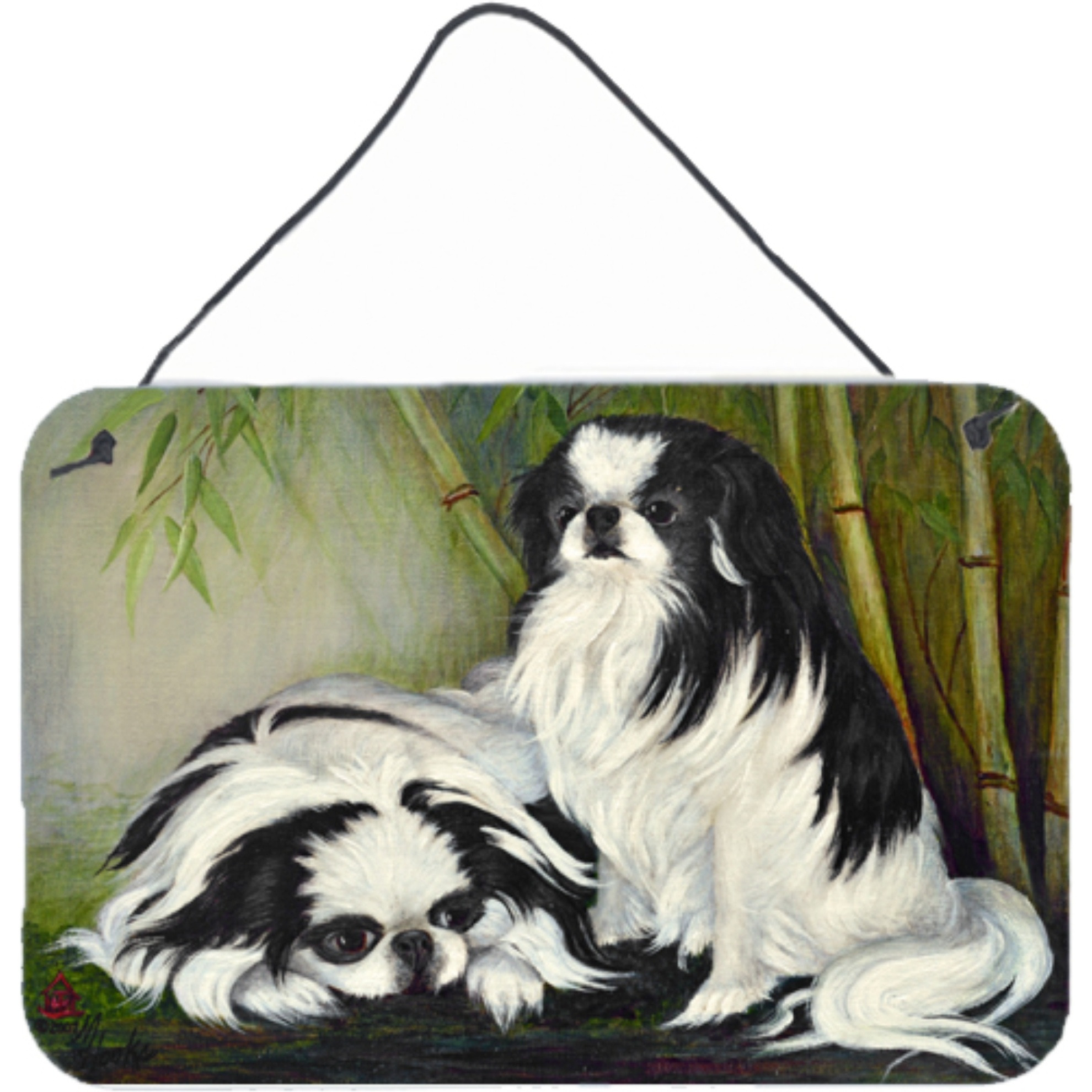 &quotCaroline's Treasures MH1044DS812 Japanese Chin Bamboo Garden Wall or Door Hanging Prints, 8 x 12"", Multicolor"