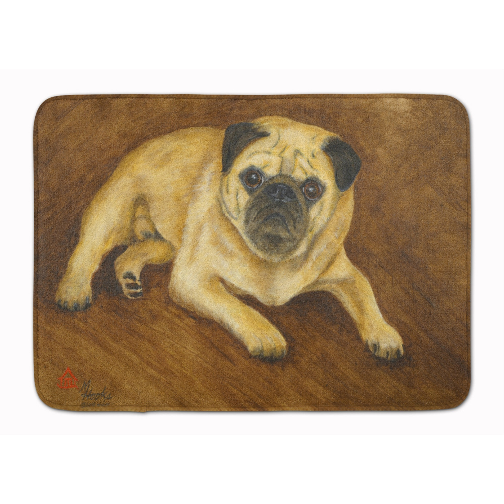&quotCaroline's Treasures Fawn Pug Roscoe Floor Mat, 19"" x 27"", Multicolor"
