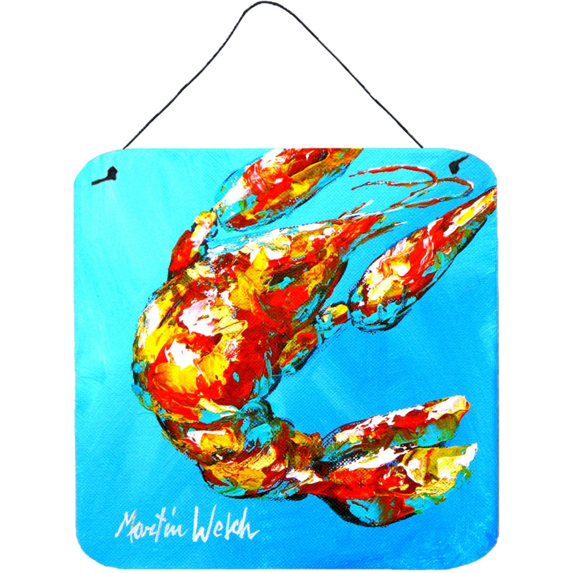 &quotCaroline's Treasures Crawfish Baby Craw Aluminum Metal Wall or Door Hanging Prints, 6 x 6"", Multicolor"