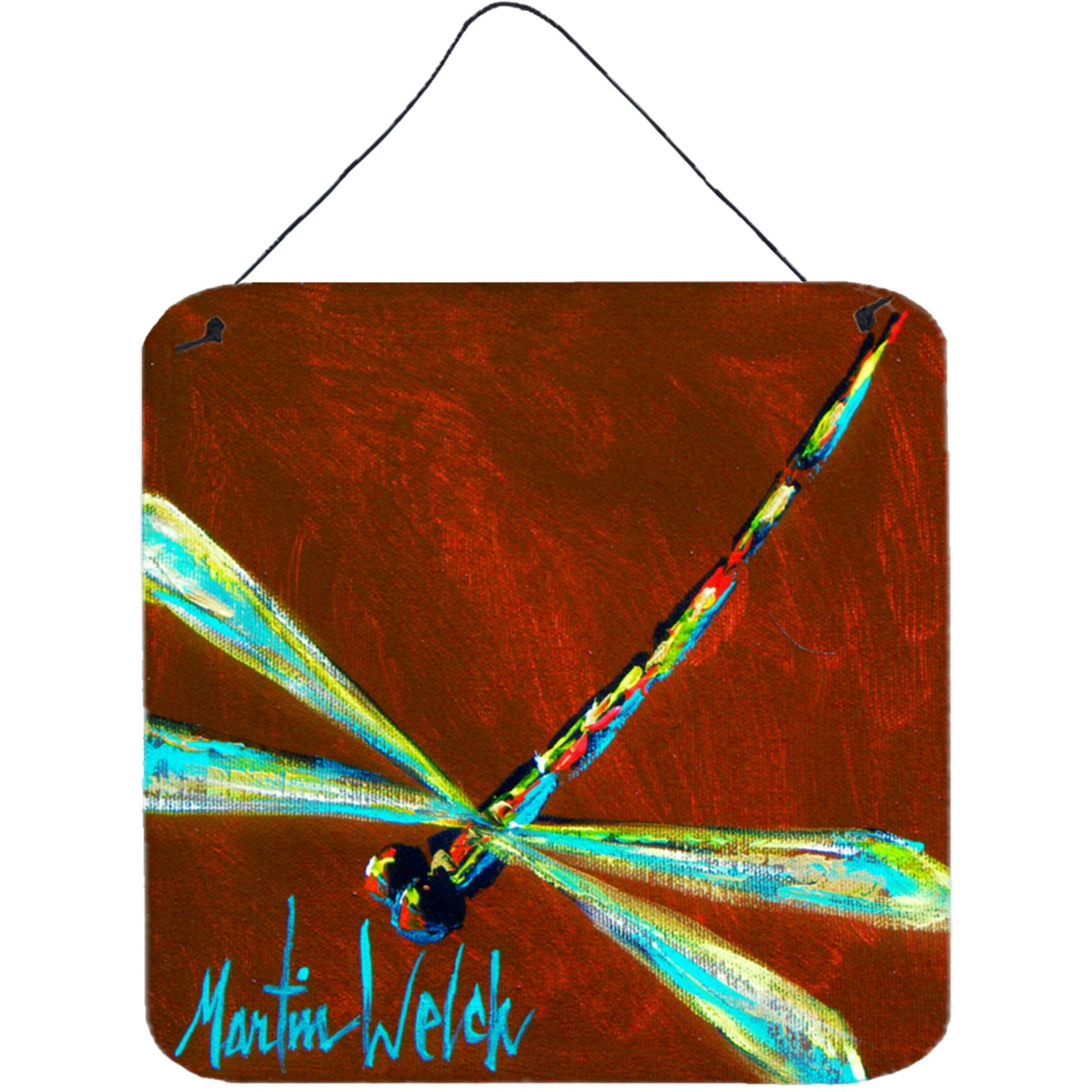 &quotCaroline's Treasures Insect-Dragonfly Chocolate Chip Aluminum Metal Wall or Door Hanging Prints, 6 x 6"", Multicolor"