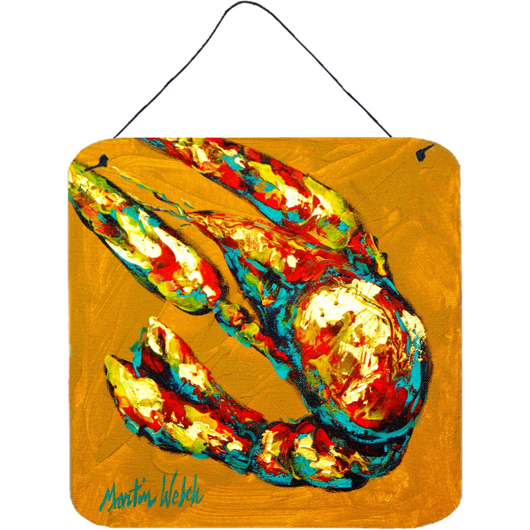 &quotCaroline's Treasures Crawfish Crawfish & Hot Aluminum Metal Wall or Door Hanging Prints, 6 x 6"", Multicolor"