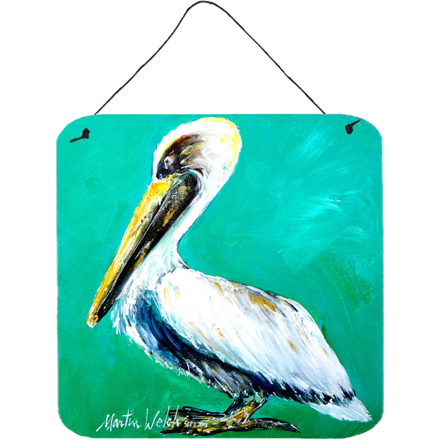 &quotCaroline's Treasures Bird-Pelican Lighting Up Aluminum Metal Wall or Door Hanging Prints, 6 x 6"", Multicolor"