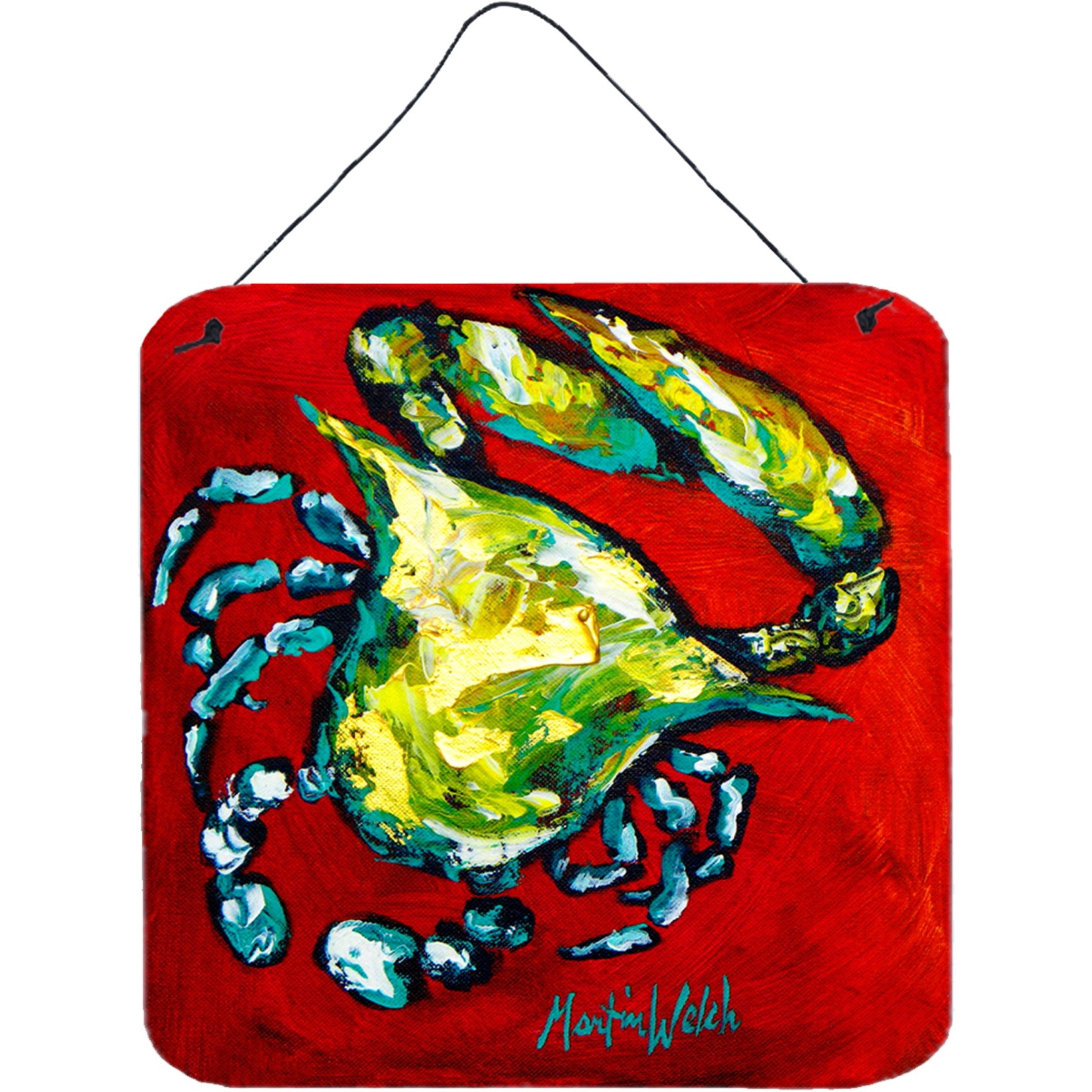 &quotCaroline's Treasures Shrimp Right Direction Aluminum Metal Wall or Door Hanging Prints, 6 x 6"", Multicolor"