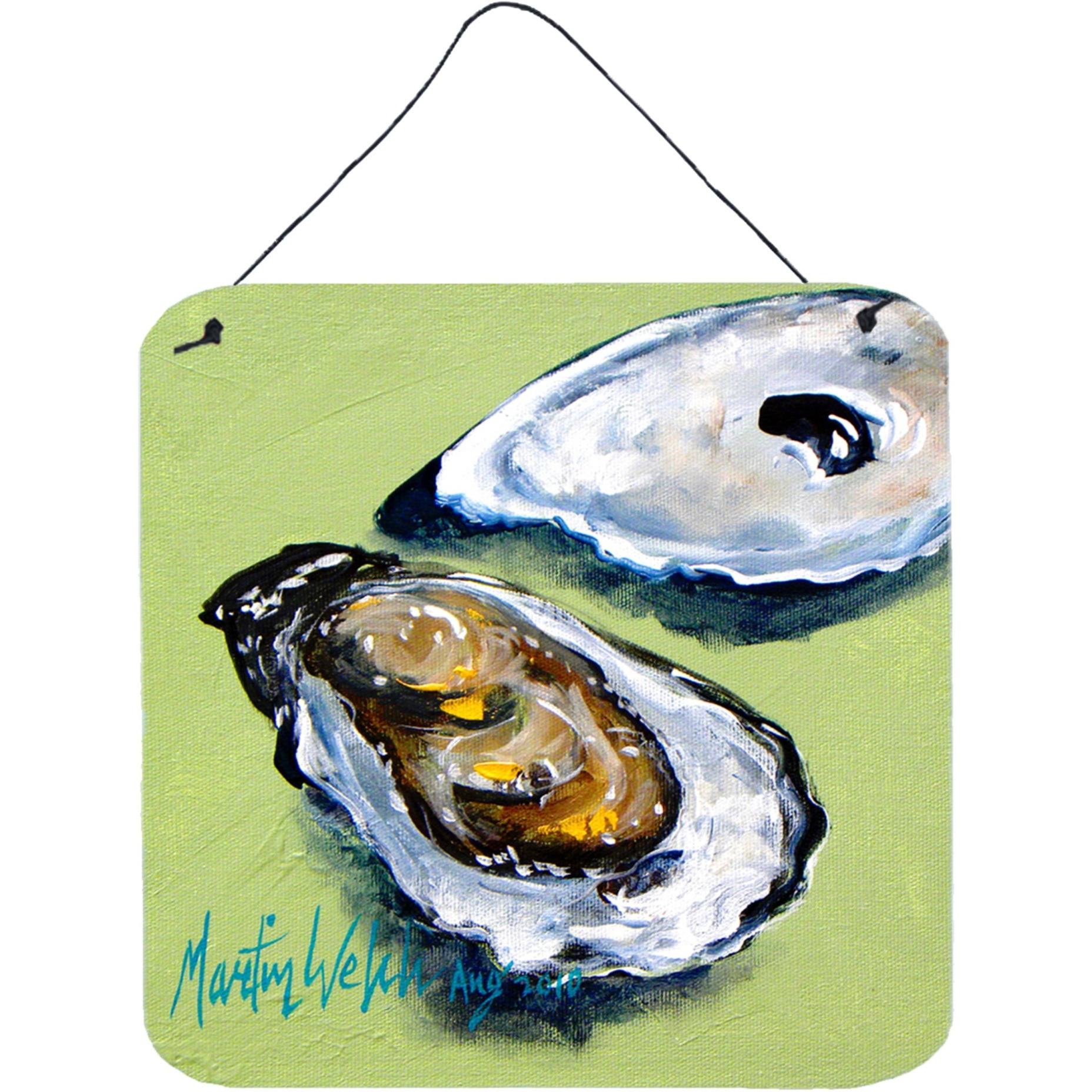 &quotCaroline's Treasures Oyster Two Shells Aluminum Metal Wall or Door Hanging Prints, 6 x 6"", Multicolor"