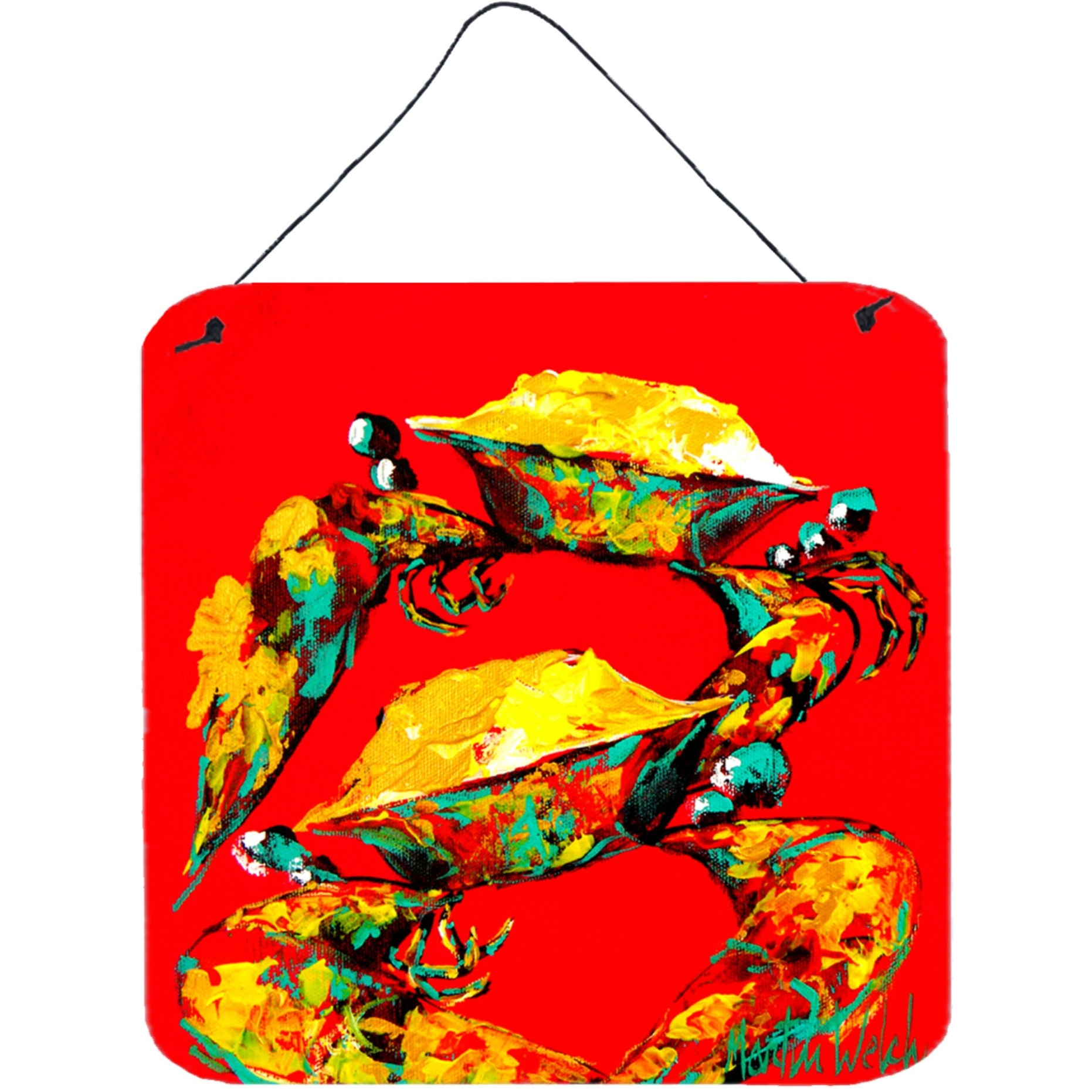 &quotCaroline's Treasures Crab2-Tone Aluminum Metal Wall or Door Hanging Prints, 6 x 6"", Multicolor"