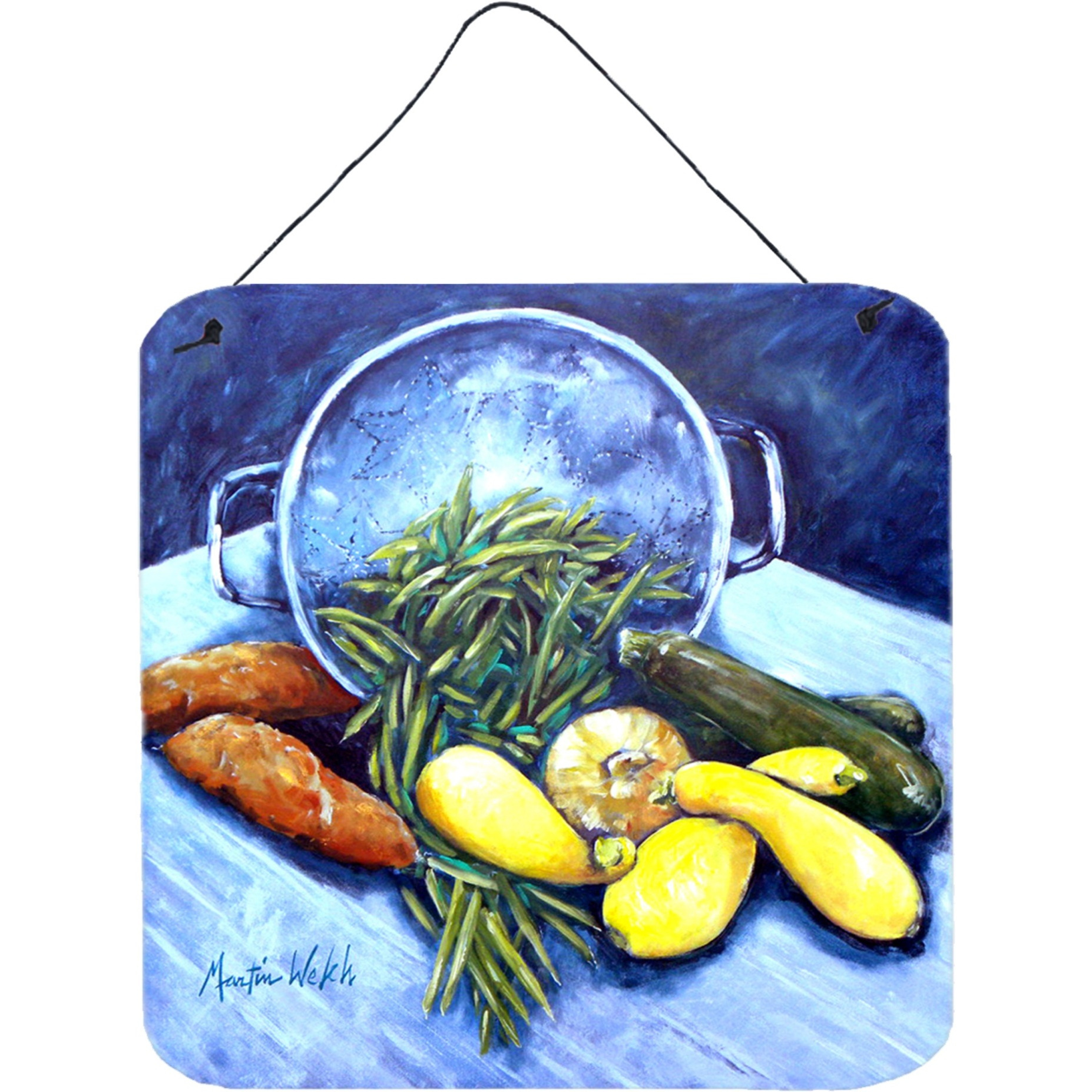 &quotCaroline's Treasures Vegetables Veg for All Aluminum Metal Wall or Door Hanging Prints, 6 x 6"", Multicolor"