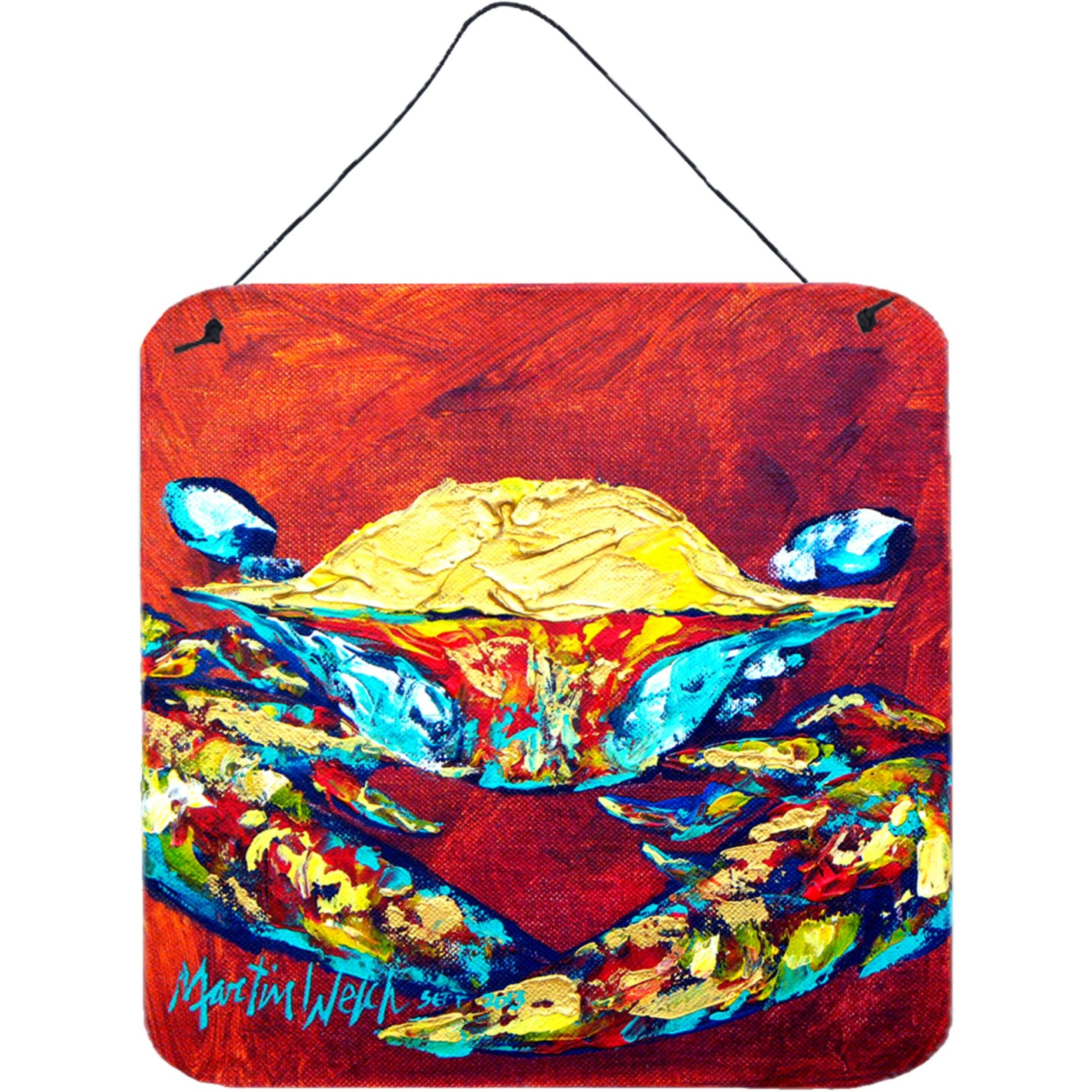 &quotCaroline's Treasures Crab Wrinkles Aluminum Metal Wall or Door Hanging Prints, 6 x 6"", Multicolor"