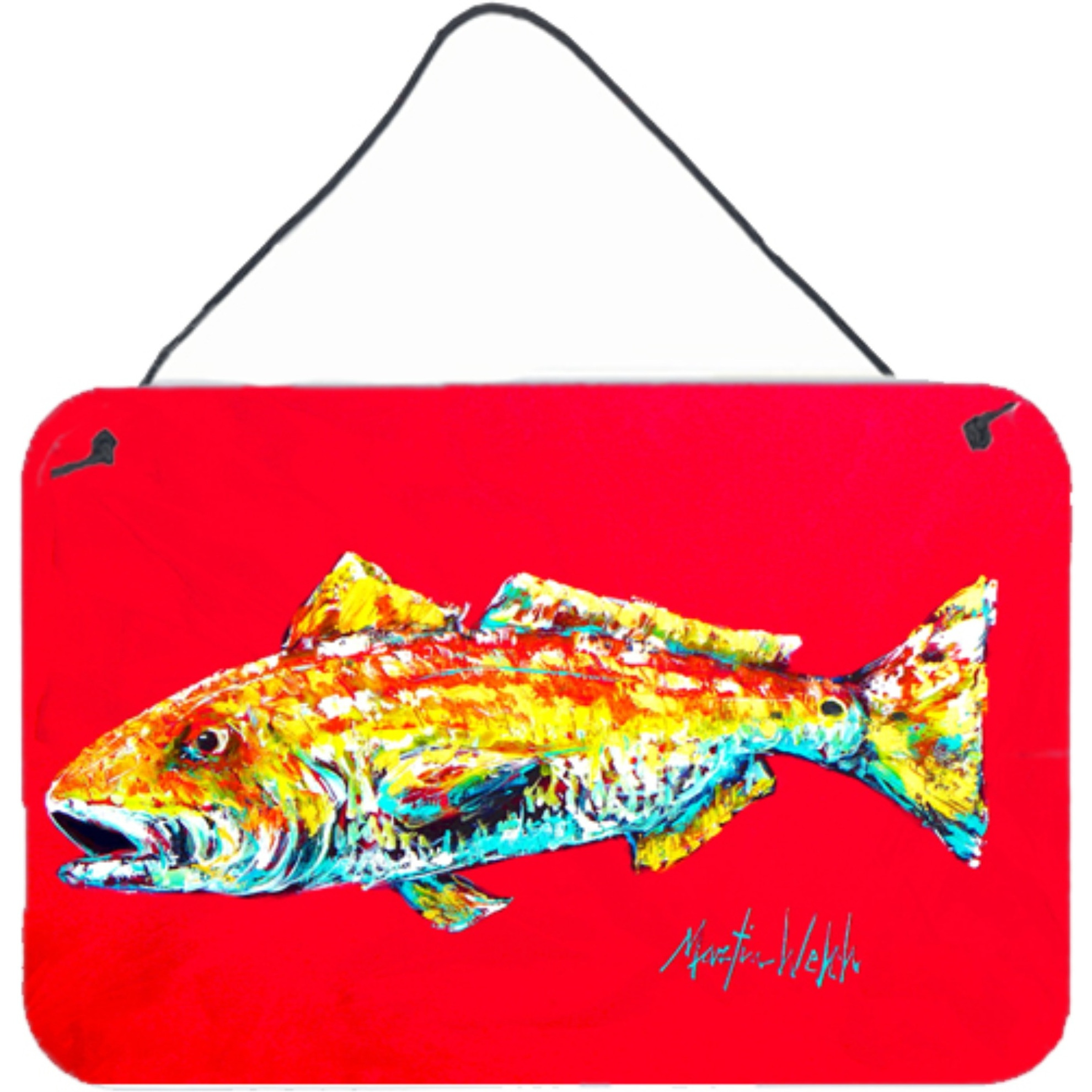 &quotCaroline's Treasures Fish Red Fish Alphonso Aluminum Metal Wall or Door Hanging Prints, 8 x 12"""