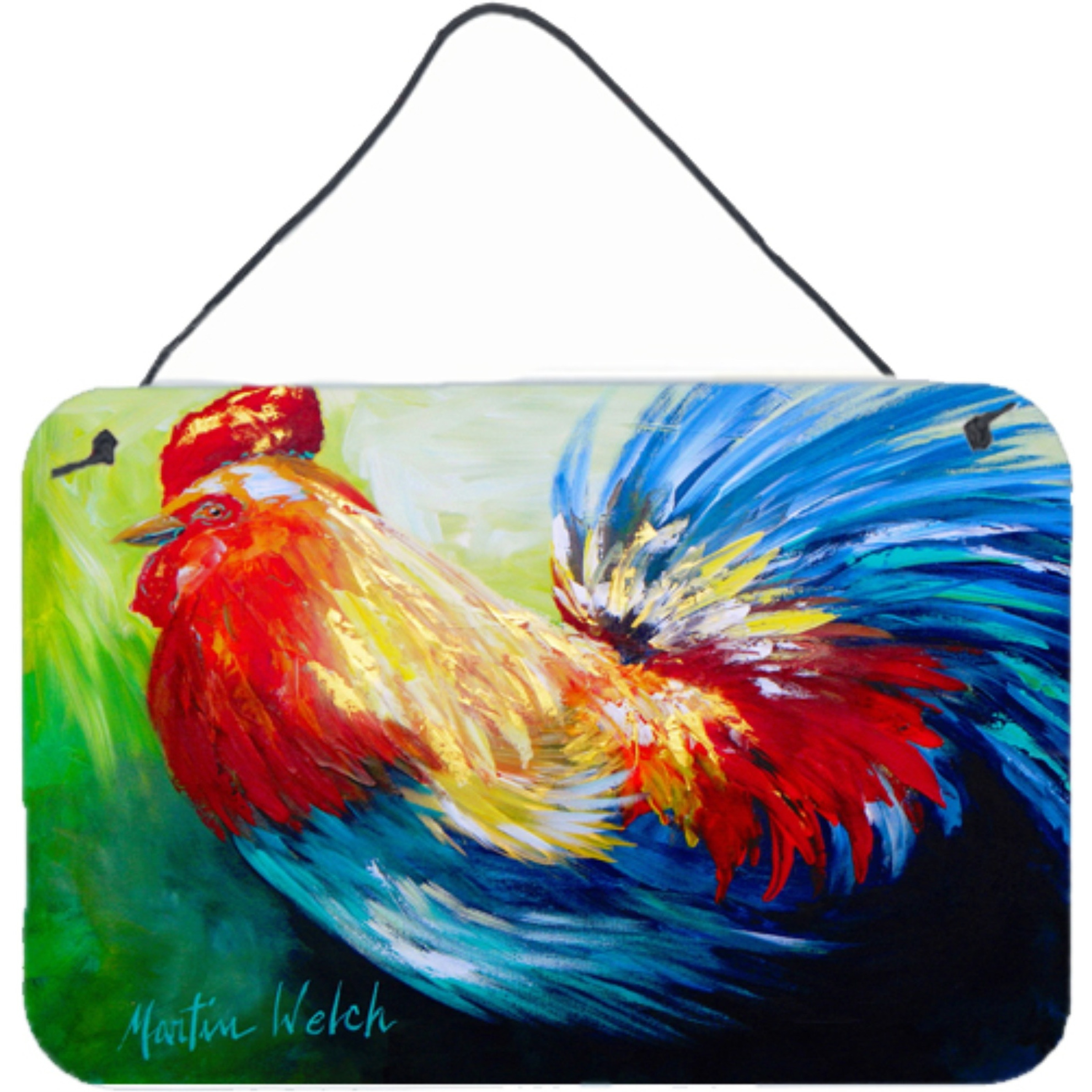 &quotCaroline's Treasures Bird Rooster Chief Big Feathers Aluminum Metal Wall or Door Hanging Prints, 8 x 12"""