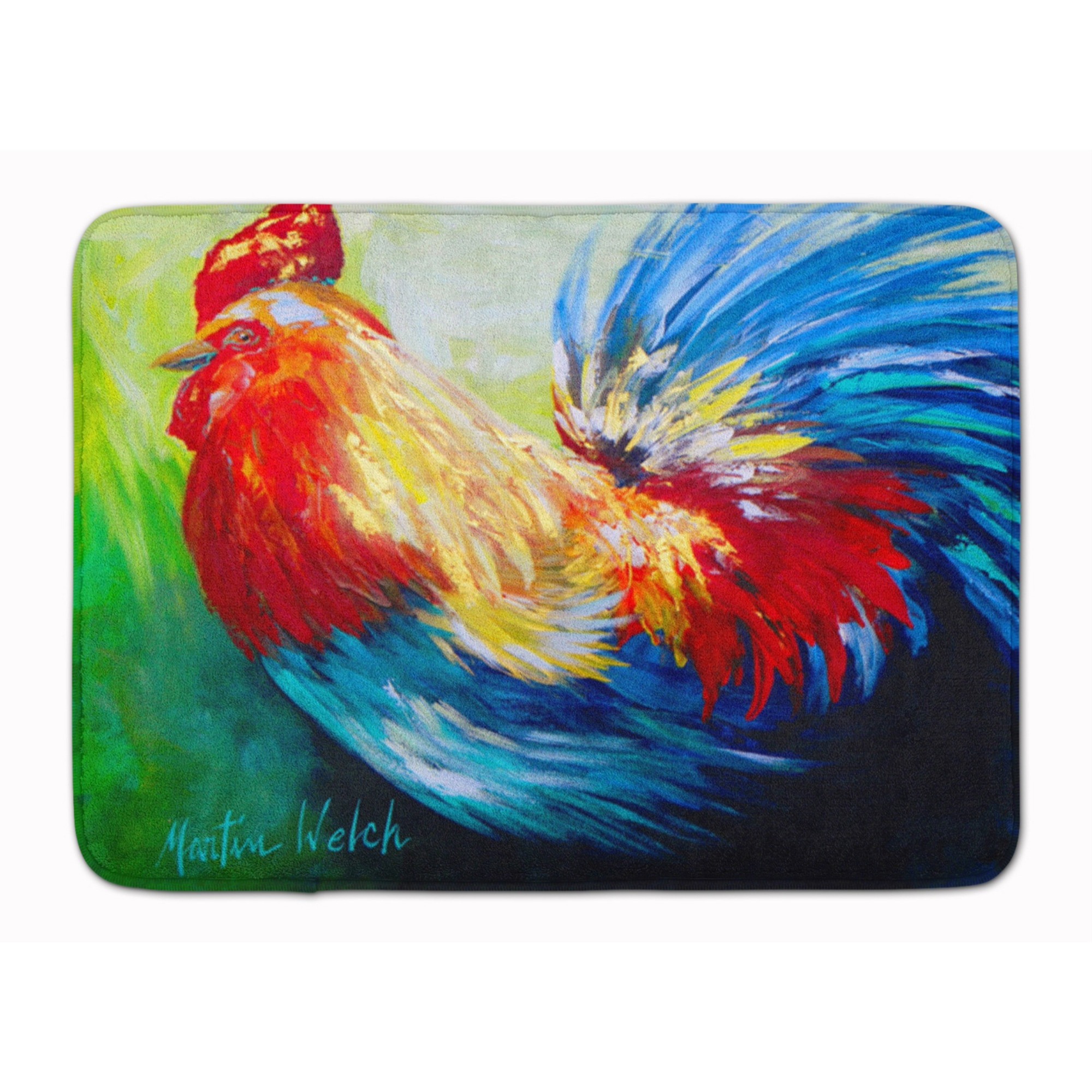 &quotCaroline's Treasures Bird - Rooster Chief Big Feathers Floor Mat, 19"" x 27"", Multicolor"