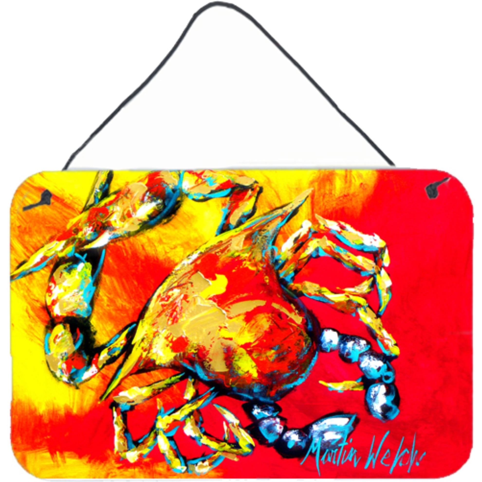 &quotCaroline's Treasures Crab Hot Dang Aluminum Metal Wall or Door Hanging Prints, 8 x 12"""