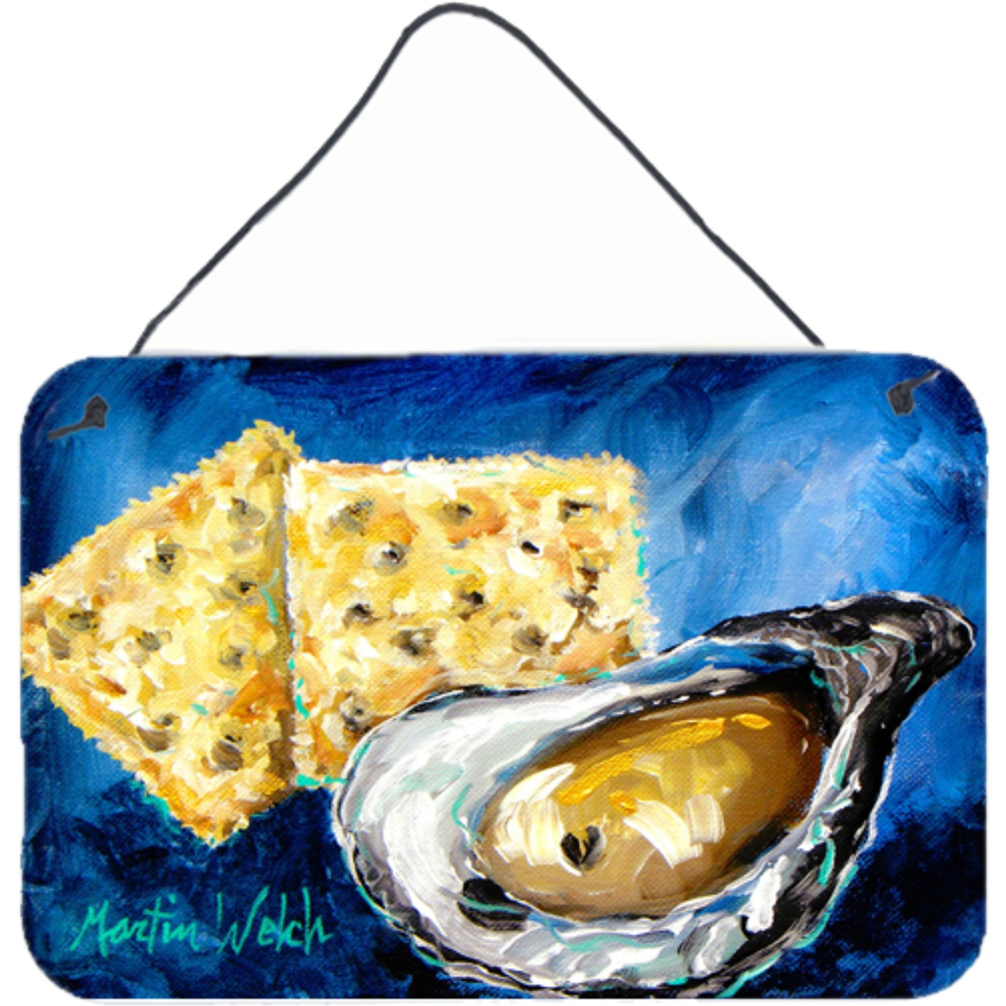 &quotCaroline's Treasures Oysters Two Crackers Aluminum Metal Wall or Door Hanging Prints, 8 x 12"""