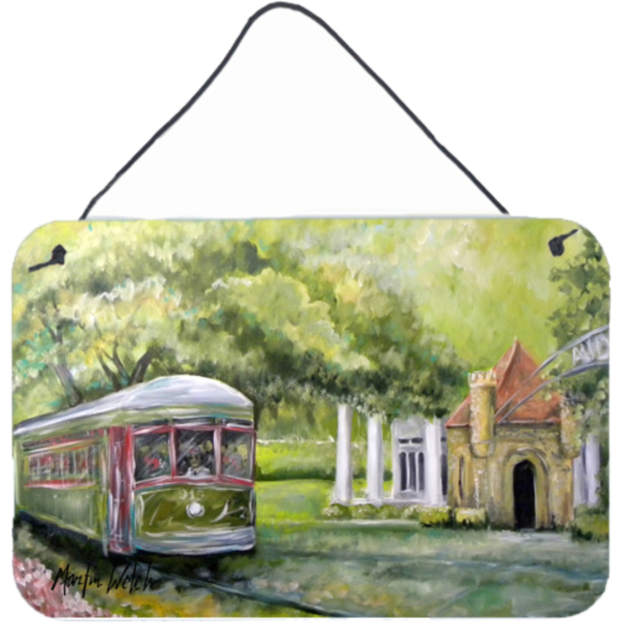 &quotCaroline's Treasures Streetcar Next Stop Audubon Park Aluminum Metal Wall or Door Hanging Prints, 8 x 12"""
