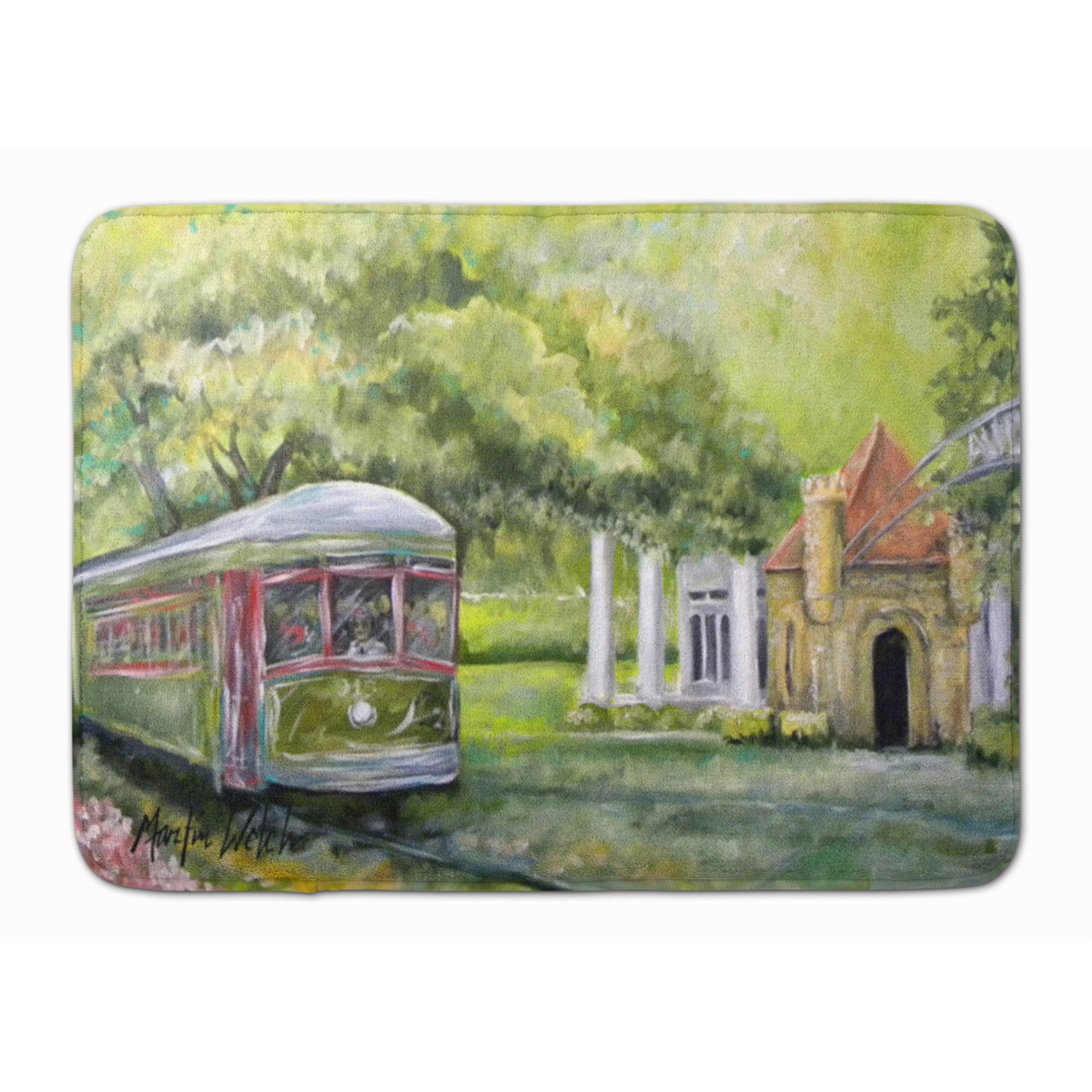 &quotCaroline's Treasures Streetcar Next Stop Audubon Park Floor Mat, 19"" x 27"", Multicolor"