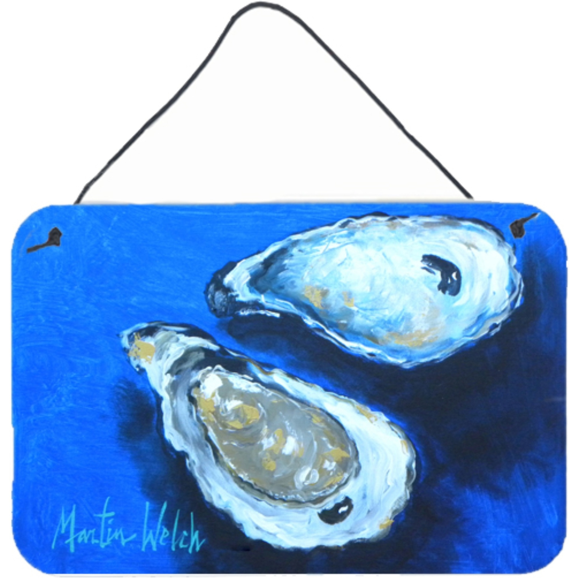 &quotCaroline's Treasures Oysters Seafood Four Aluminum Metal Wall or Door Hanging Prints, 8 x 12"""