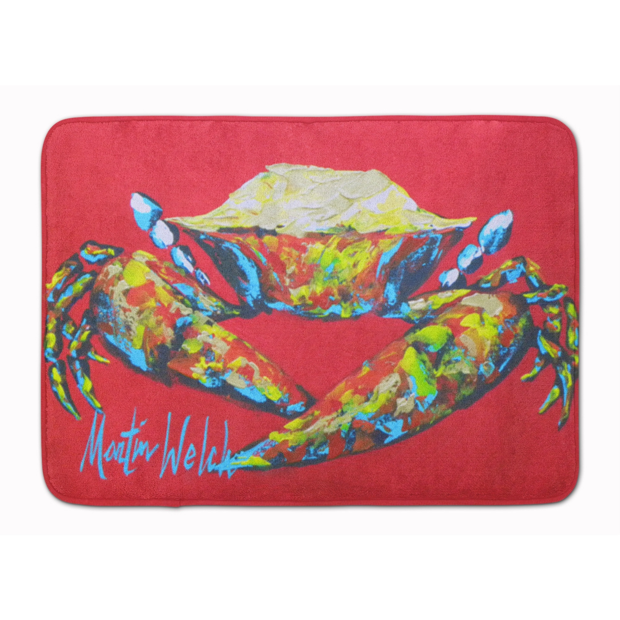 &quotCaroline's Treasures Crab Seafood One Floor Mat, 19"" x 27"", Multicolor"