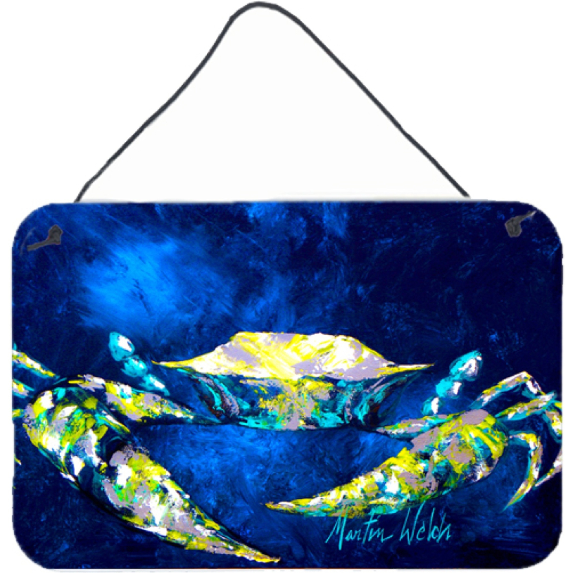 &quotCaroline's Treasures Crab Tealy Aluminum Metal Wall or Door Hanging Prints, 8 x 12"""