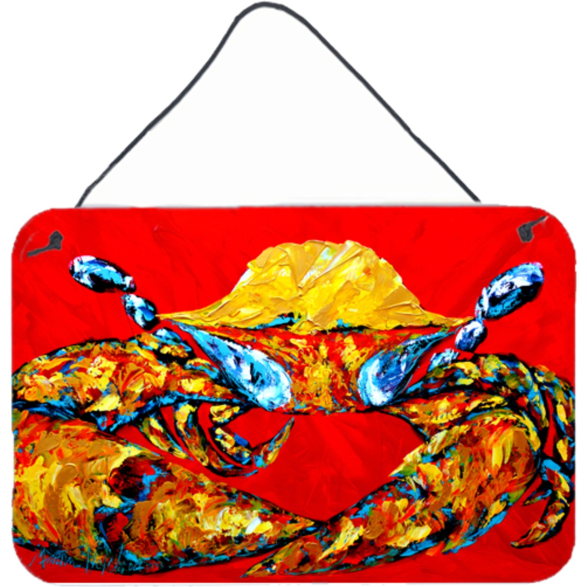 &quotCaroline's Treasures Crab Fat and Sassy Aluminum Metal Wall or Door Hanging Prints, 8 x 12"""