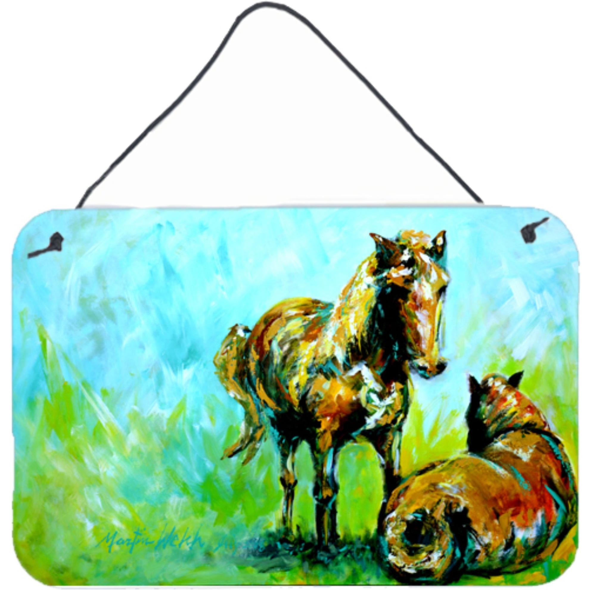 &quotCaroline's Treasures Horse Grazin Aluminum Metal Wall or Door Hanging Prints, 8 x 12"""