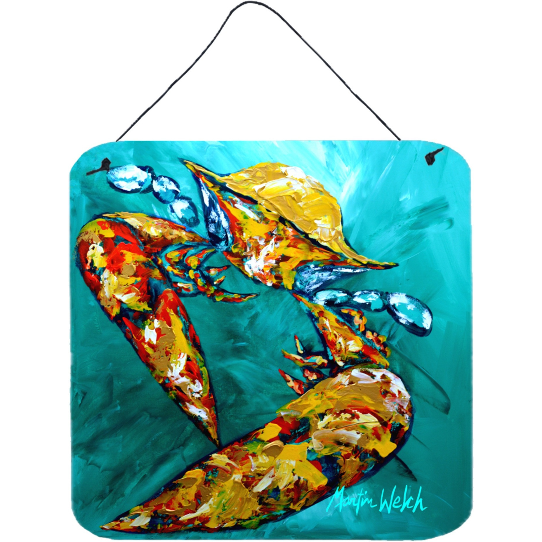 &quotCaroline's Treasures Crab Beam of Light Aluminum Metal Wall or Door Hanging Prints, 6 x 6"", Multicolor"