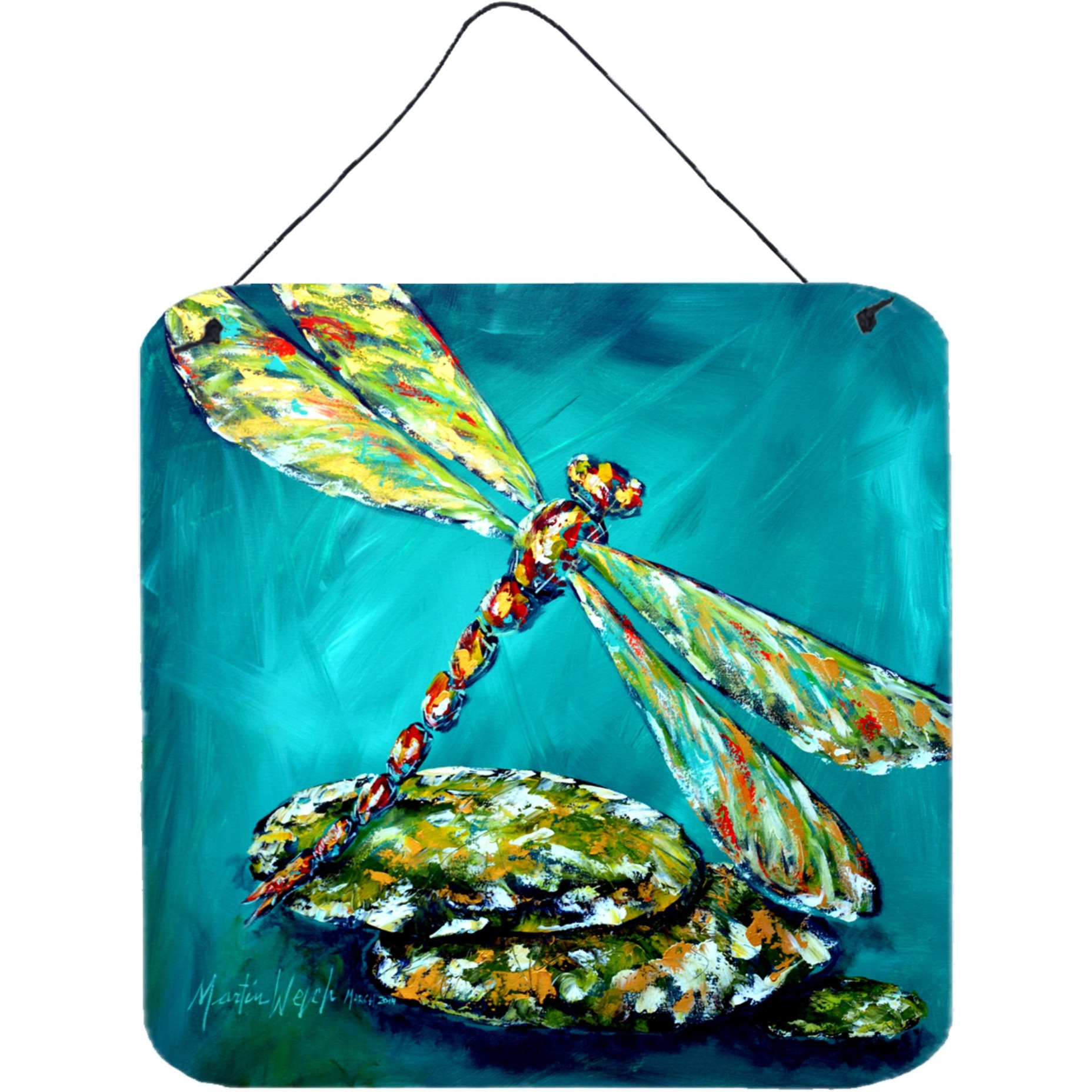 &quotCaroline's Treasures Insect - Dragonfly Matin Wall or Door Hanging Prints MW1144DS66, 6"" x 6"", Multicolor"