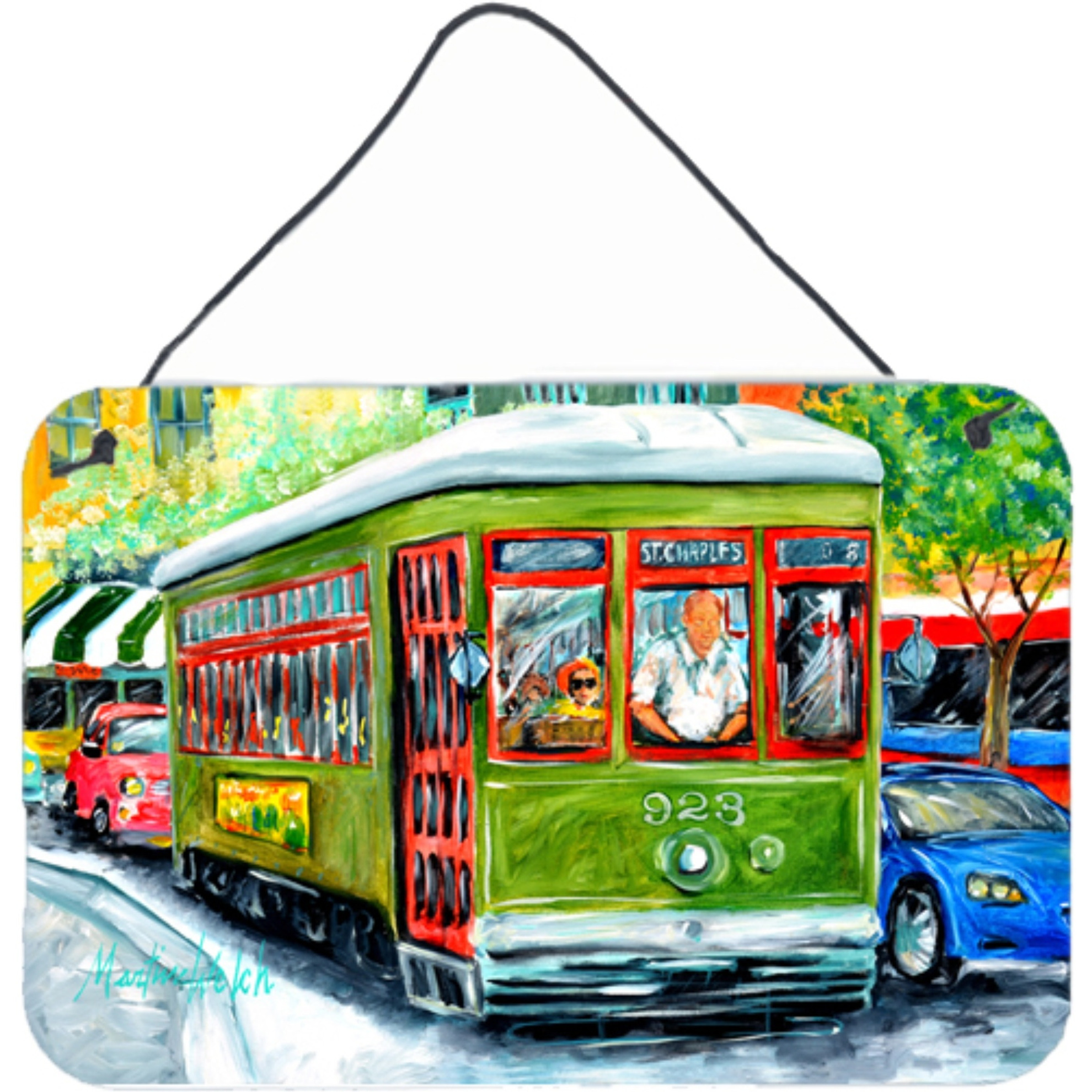 &quotCaroline's Treasures Street Car Aluminum Metal Wall or Door Hanging Prints, 8 x 12"""