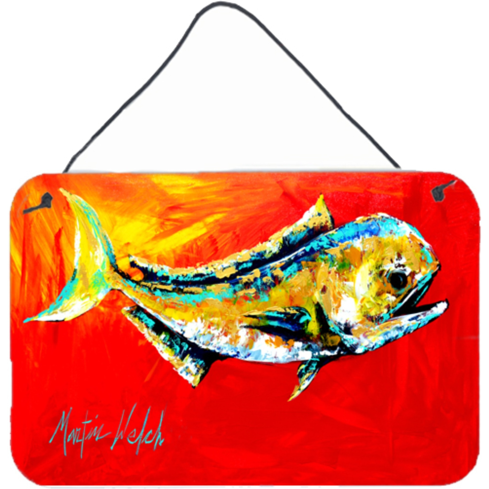 &quotCaroline's Treasures Danny Dolphin Fish Aluminum Metal Wall or Door Hanging Prints, 8 x 12"""