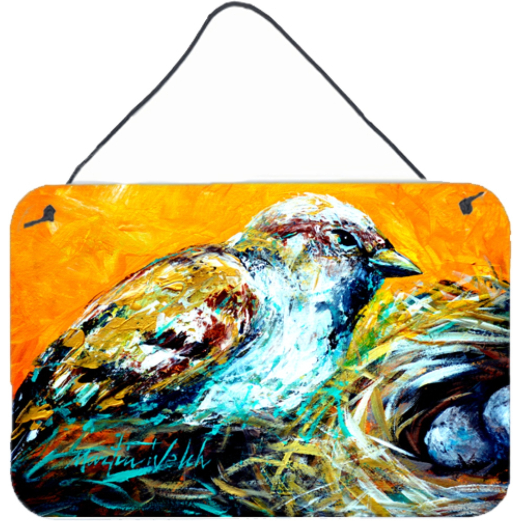 &quotCaroline's Treasures Look at the Birdie Aluminum Metal Wall or Door Hanging Prints, 8 x 12"""