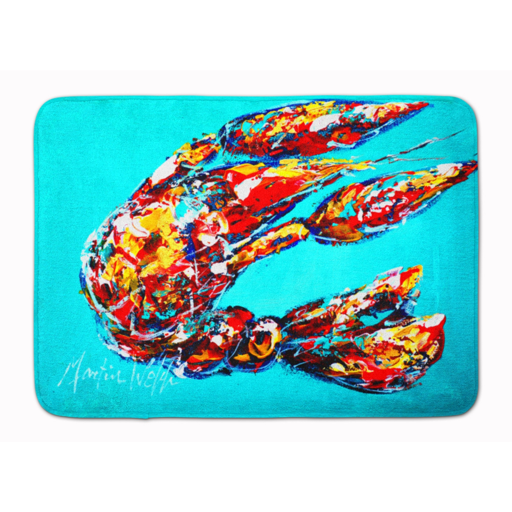 &quotCaroline's Treasures Lucy the Crawfish in blue Floor Mat, 19"" x 27"", Multicolor"