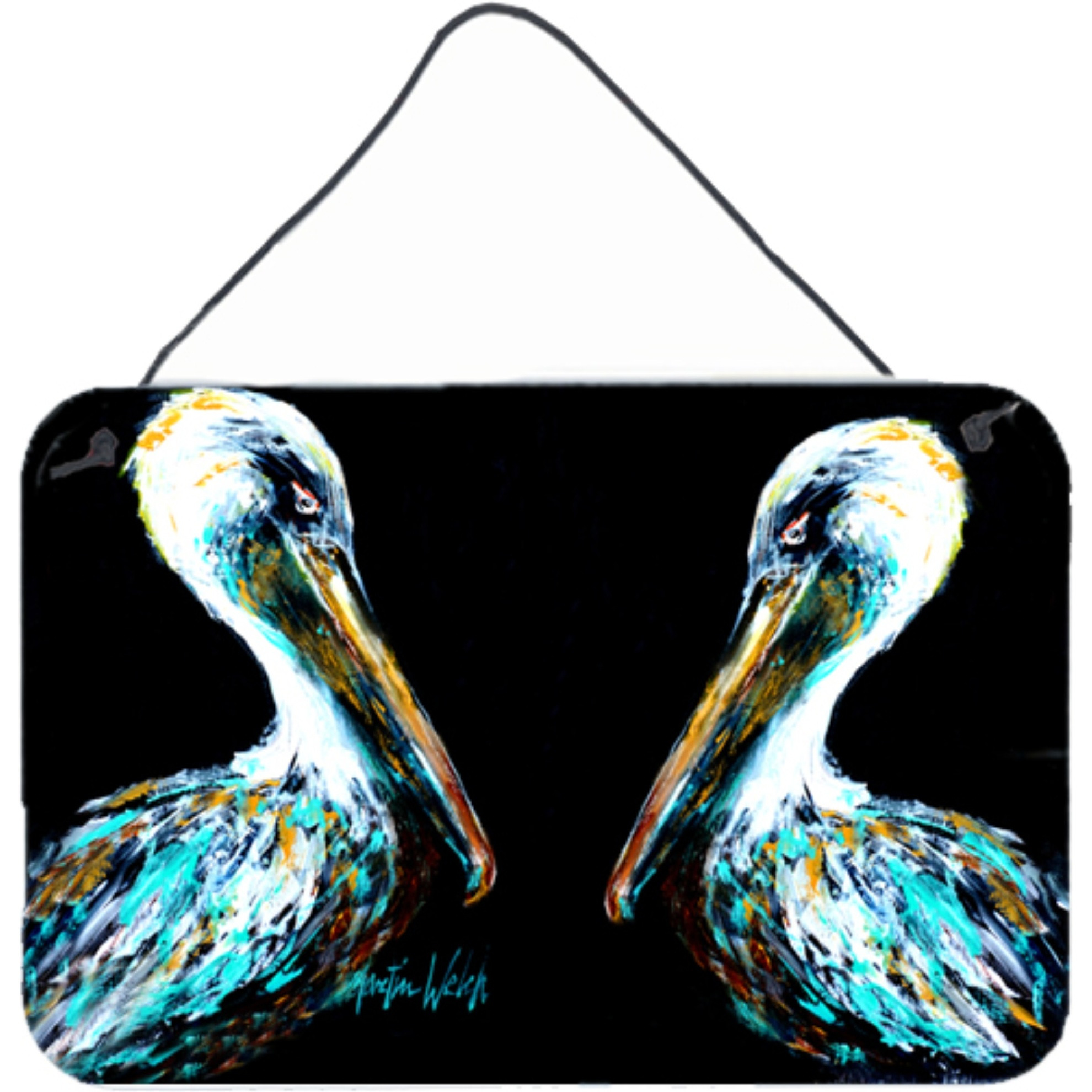 &quotCaroline's Treasures Dressed in Black Pelican Wall or Door Hanging Prints Mw1164Ds812, 8 x 12"""