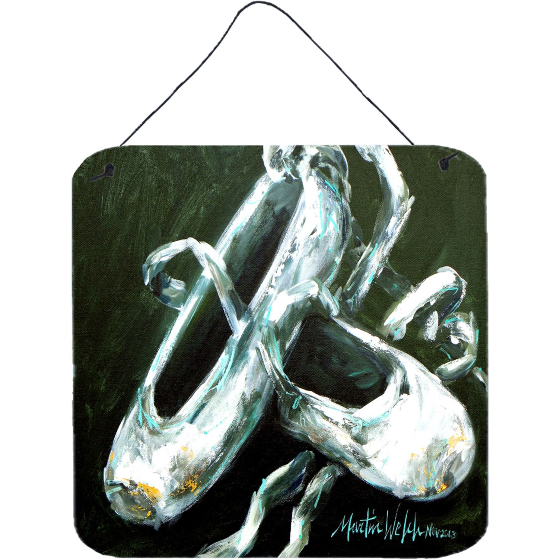 &quotCaroline's Treasures Ballet Golden Toes Wall or Door Hanging Prints MW1168DS66, 6"" x 6"", Multicolor"
