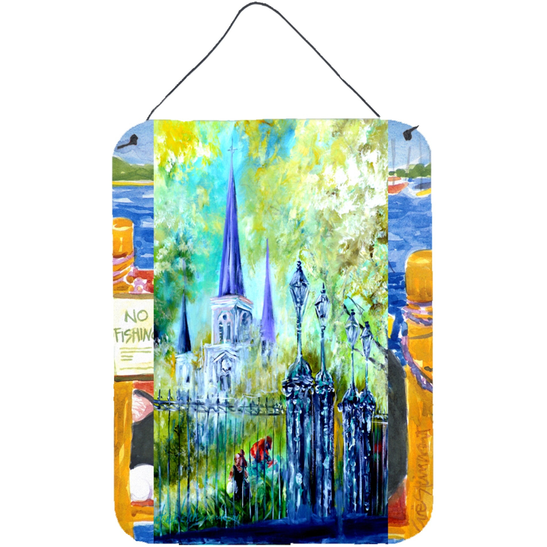 &quotCaroline's Treasures Across the Square St Louis Cathedral Wall or Door Hanging Prints, 16"" x 12"""