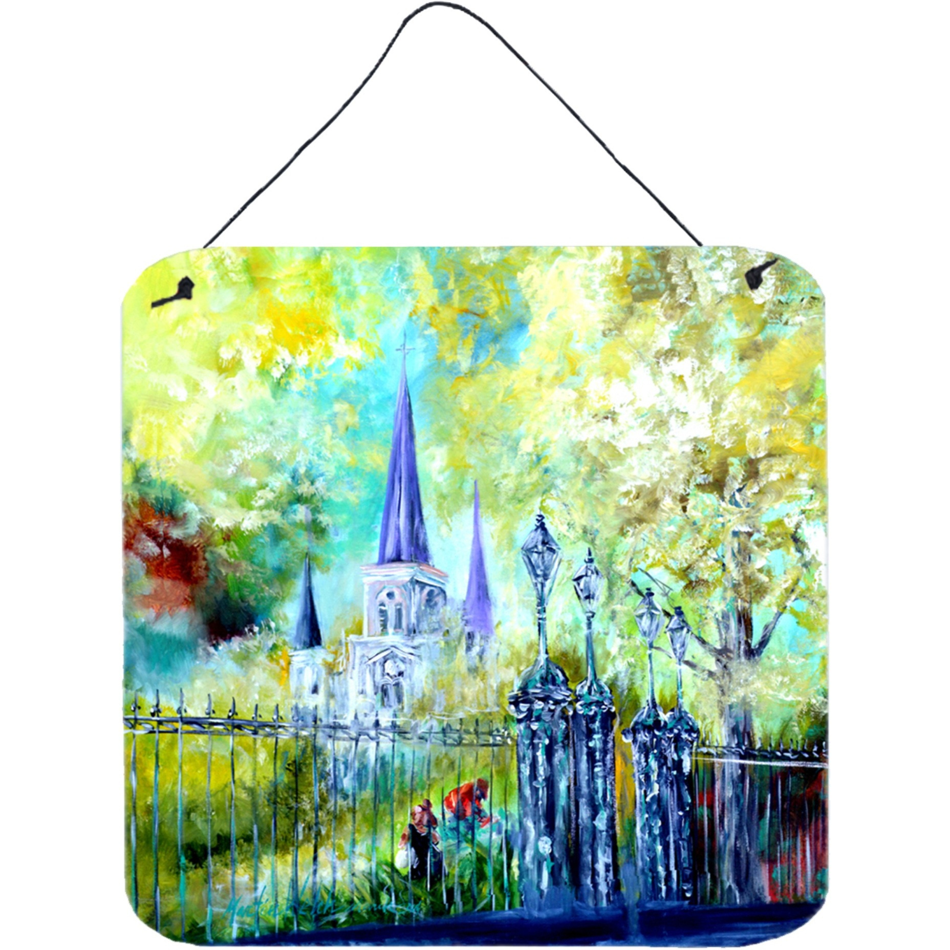 &quotCaroline's Treasures Across the Square St Louis Cathedral Wall or Door Hanging Prints MW1183DS66, 6"" x 6"", Multicolor"