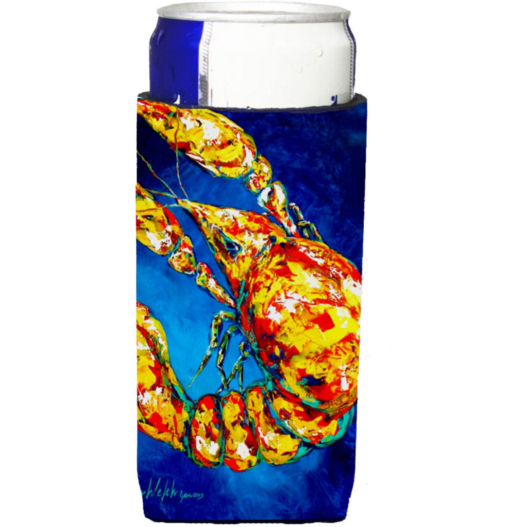 Big Boy on Blue Crawfish Ultra Beverage Insulators for slim cans MW1185MUK