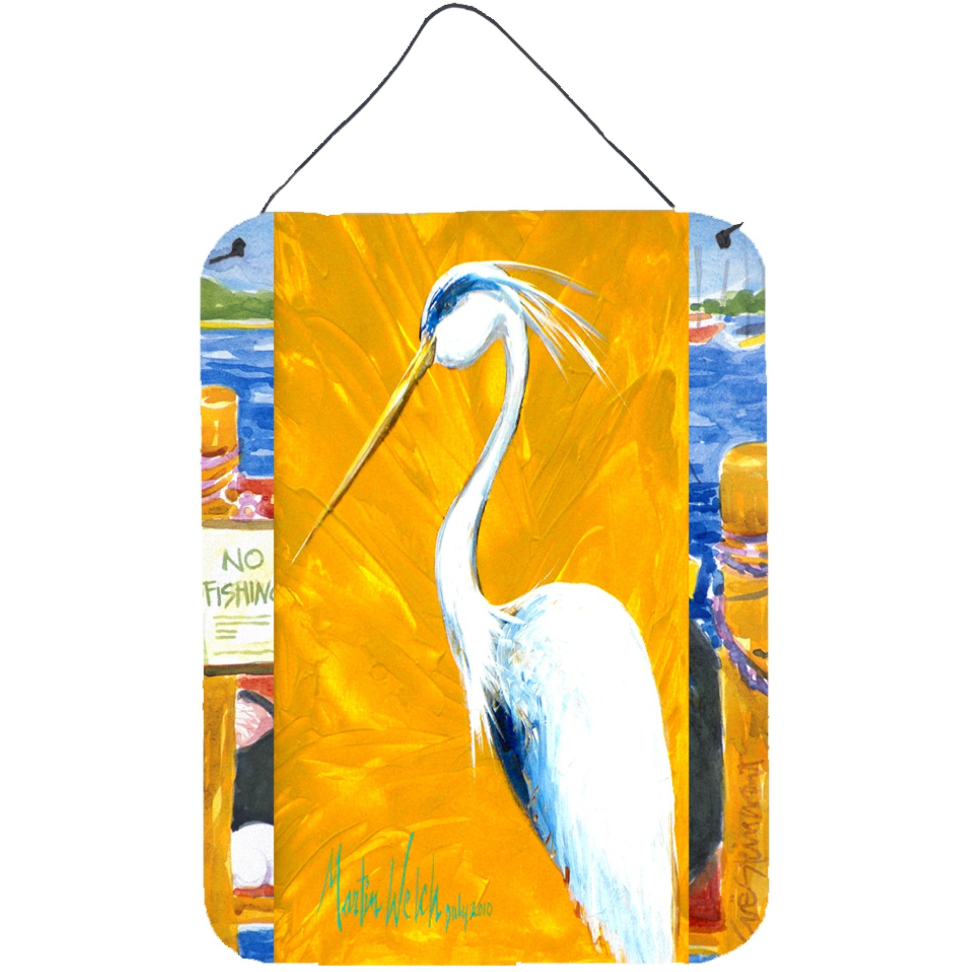 &quotCaroline's Treasures Col Mustard the Egret Wall or Door Hanging Prints, 16"" x 12"""
