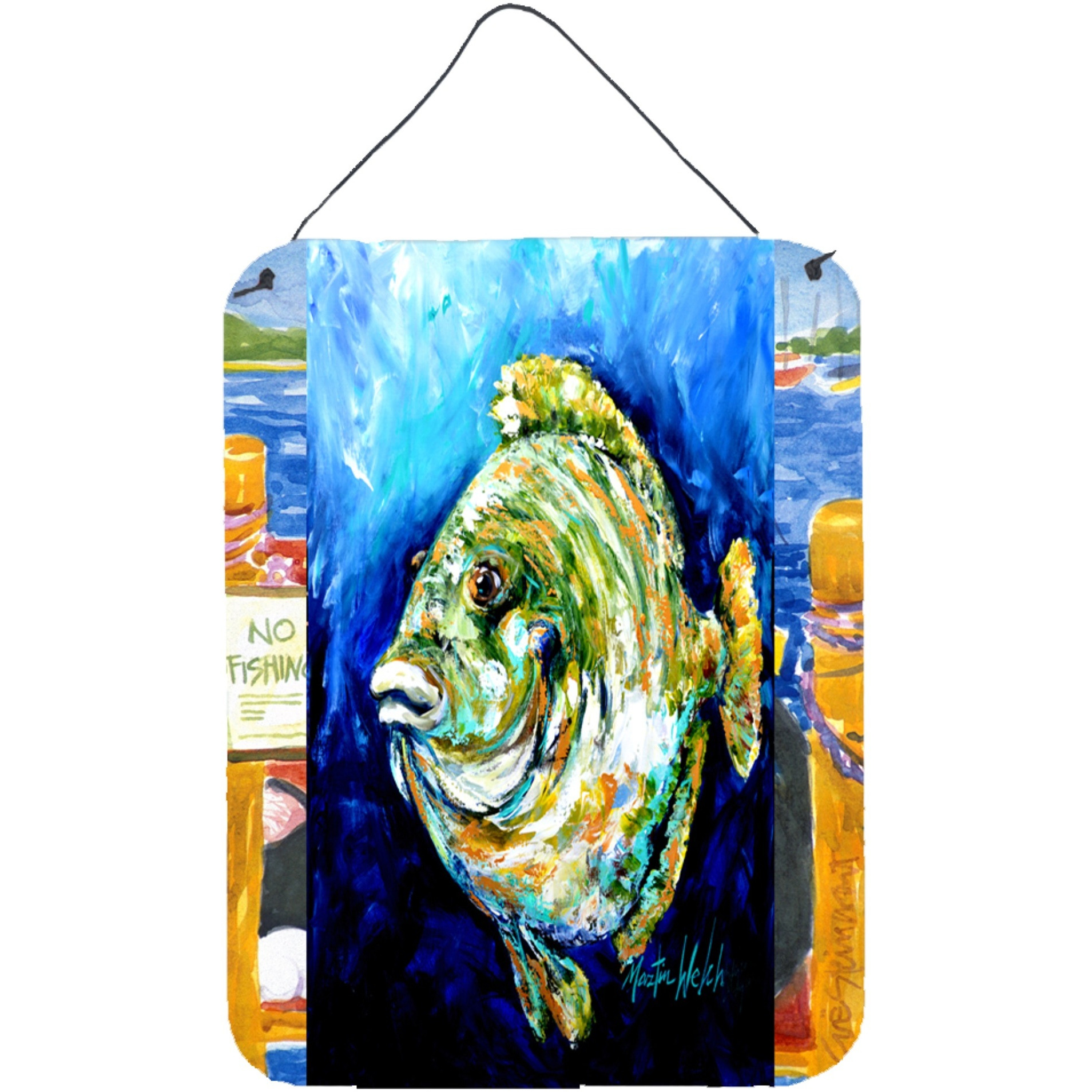 &quotCaroline's Treasures Lucky Blue Gill Fish Wall or Door Hanging Prints, 16"" x 12"""