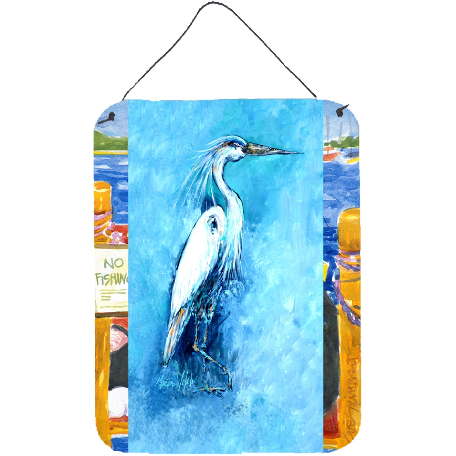 &quotCaroline's Treasures Standing Gaurd Egret Wall or Door Hanging Prints, 16"" x 12"""