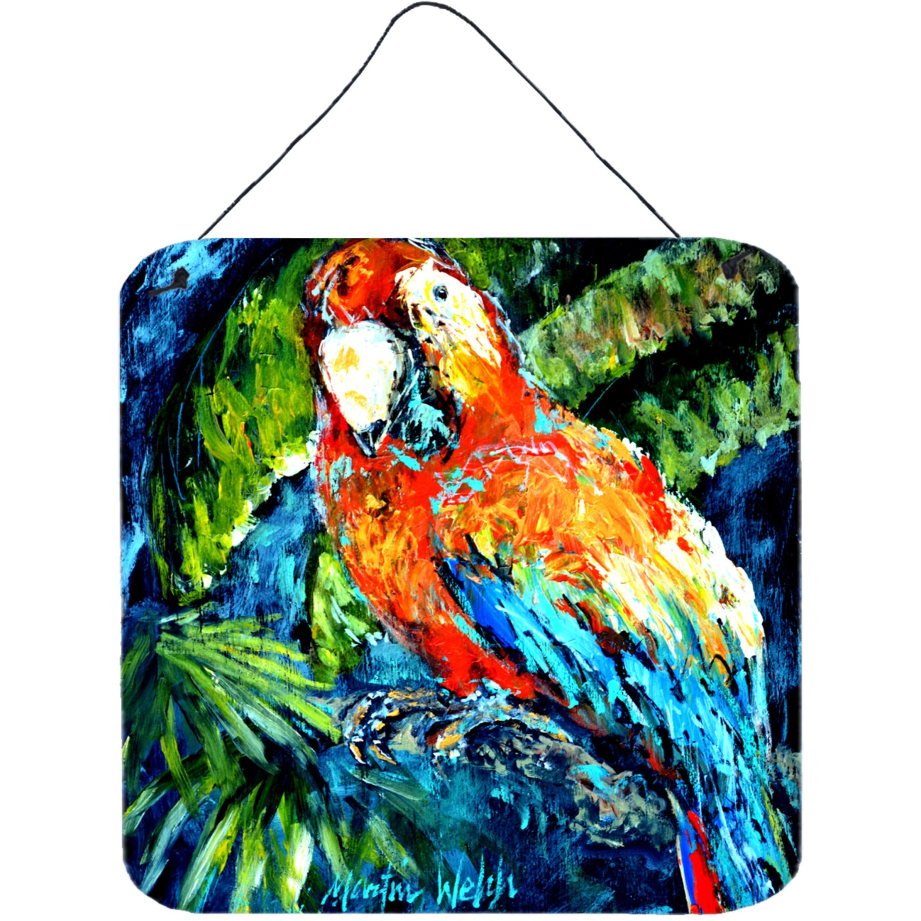 &quotCaroline's Treasures Yo Mama Parrot Wall or Door Hanging Prints MW1204DS66, 6"" x 6"", Multicolor"