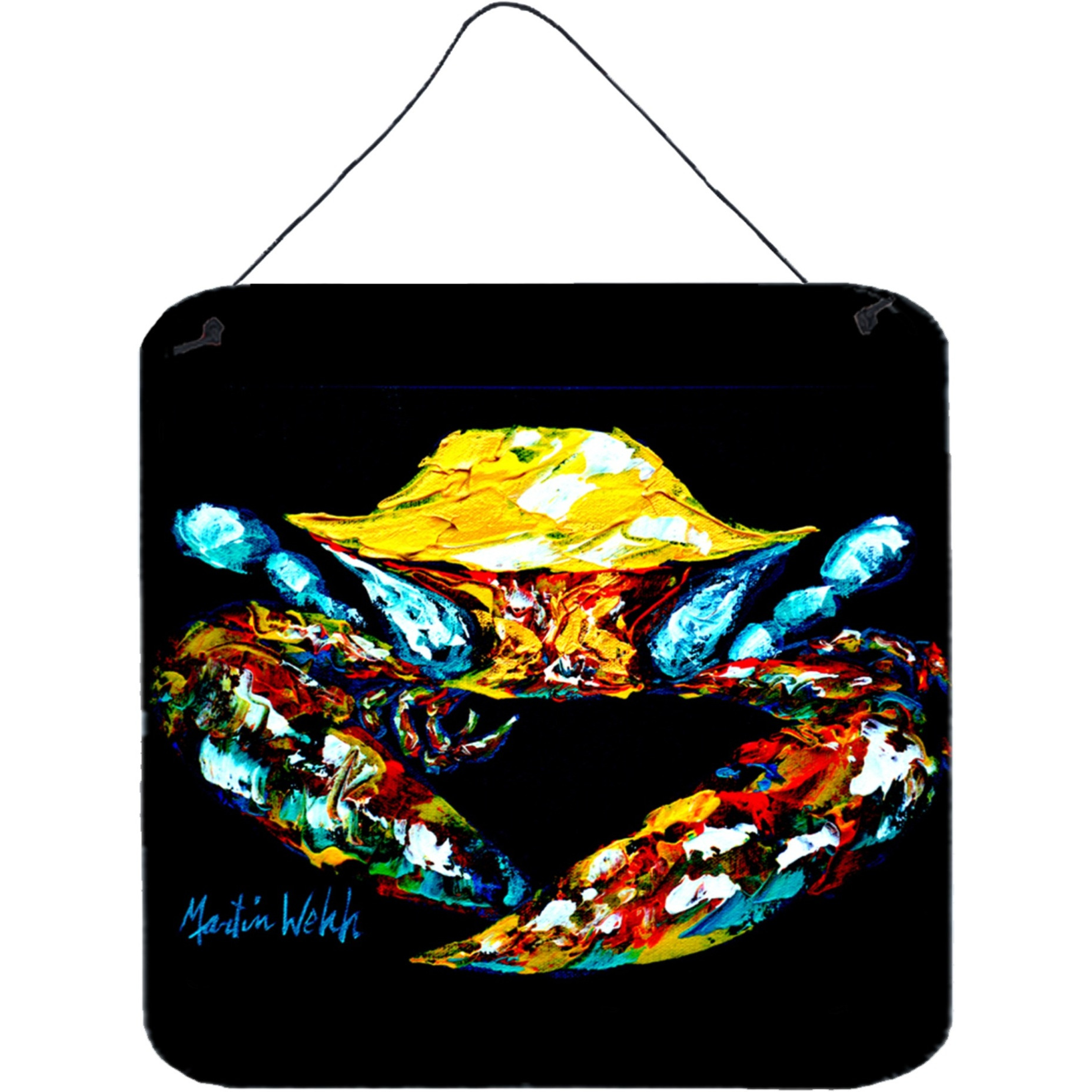 &quotCaroline's Treasures Winner Black Fiddler Crab Wall or Door Hanging Prints MW1205DS66, 6"" x 6"", Multicolor"