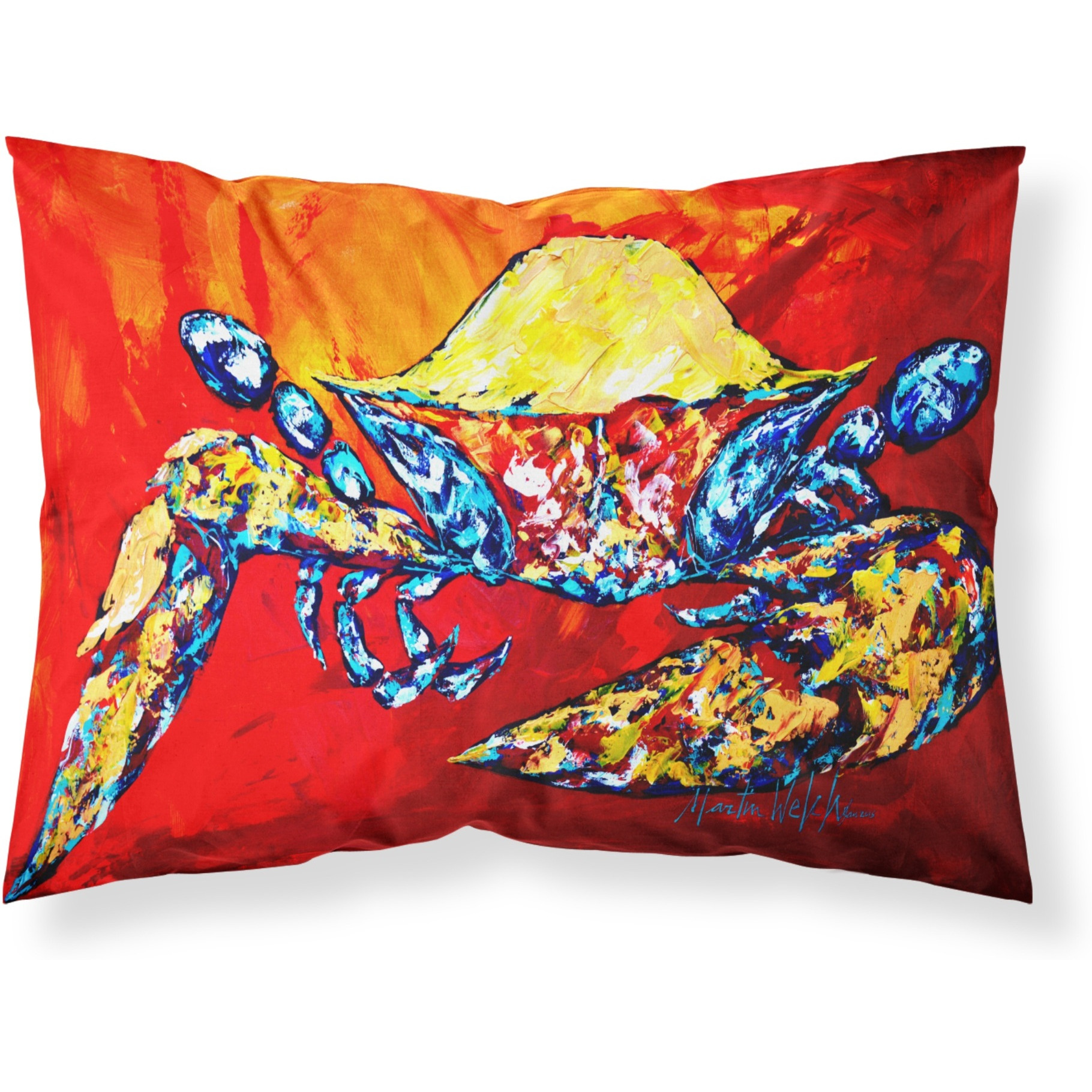 &quotCaroline's Treasures Bring it on Crab in Red Fabric Standard Pillowcase MW1208PILLOWCASE, Multicolor"