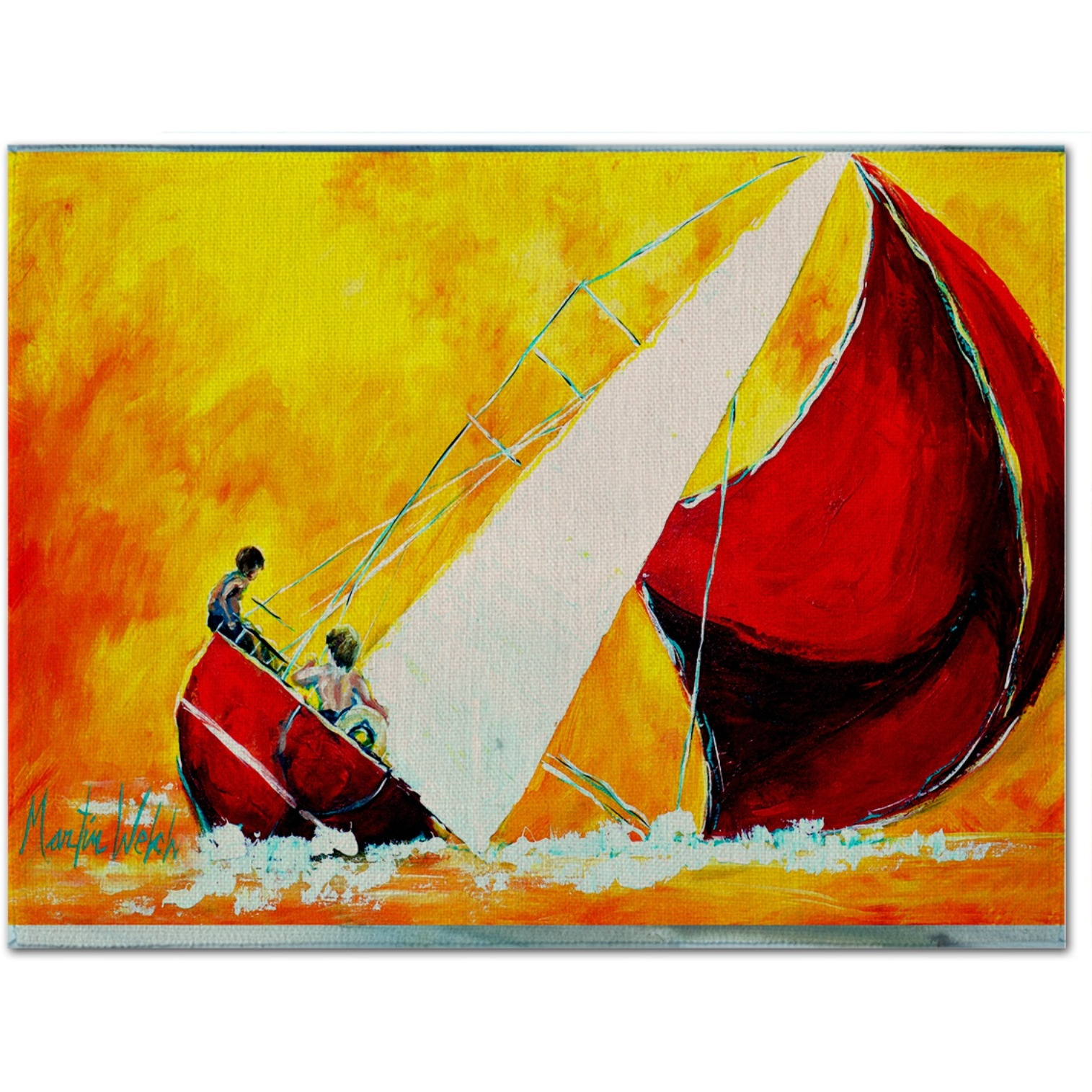 &quotCaroline's Treasures MW1211PLMT Sailboat Break Away Fabric Placemat, Multicolor"