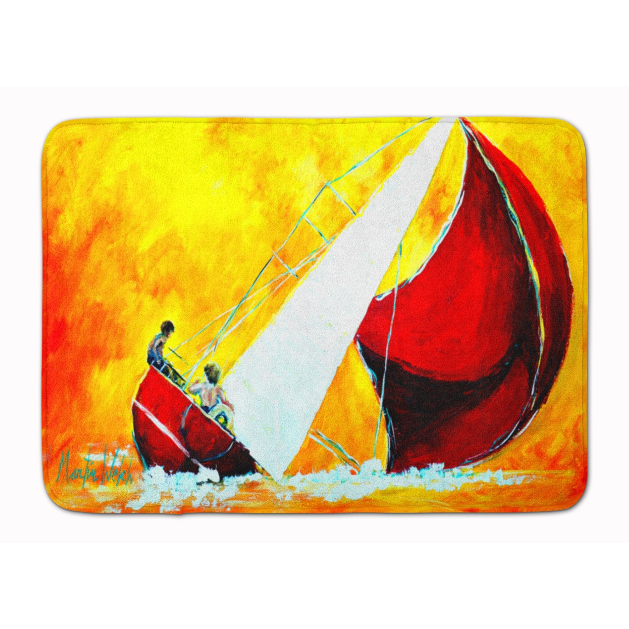 &quotCaroline's Treasures Sailboat Break Away Floor Mat, 19"" x 27"", Multicolor"