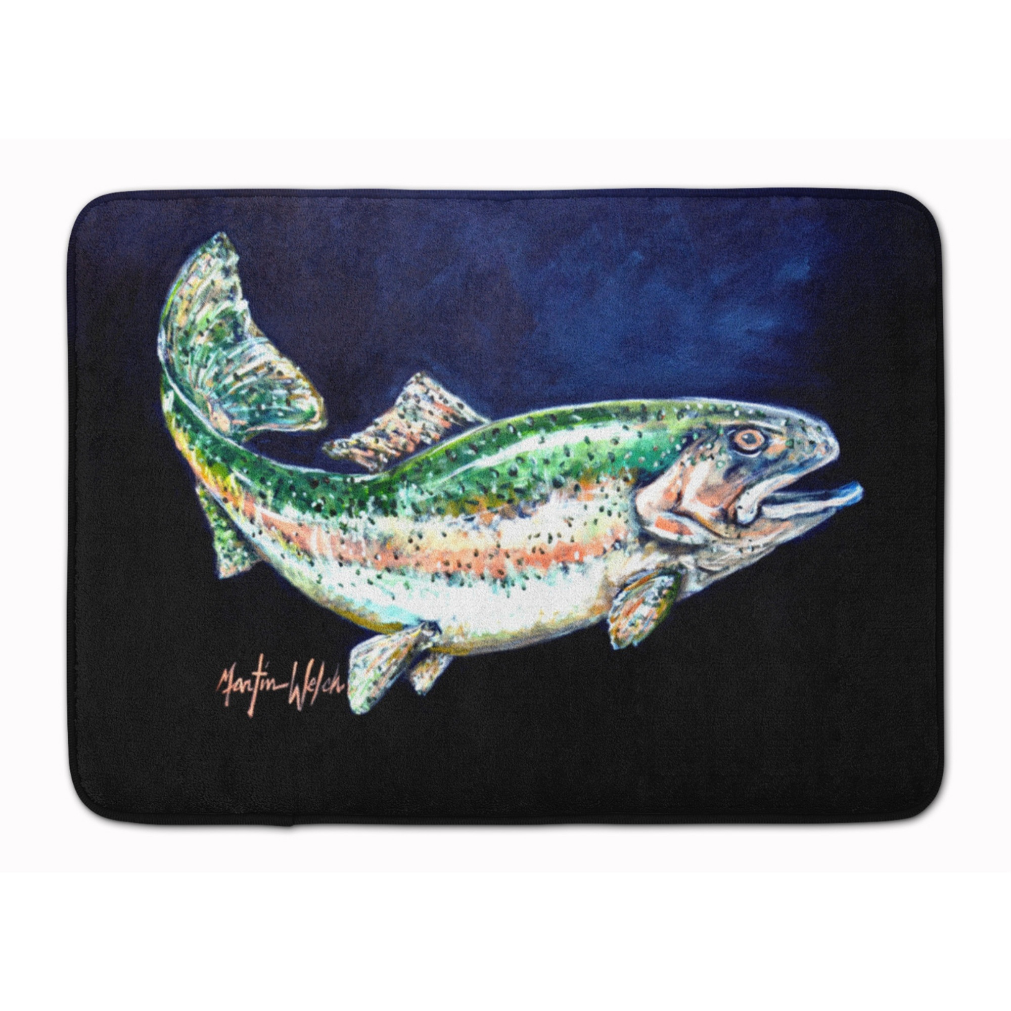 &quotCaroline's Treasures Deep Blue Rainbow Trout Floor Mat, 19"" x 27"", Multicolor"