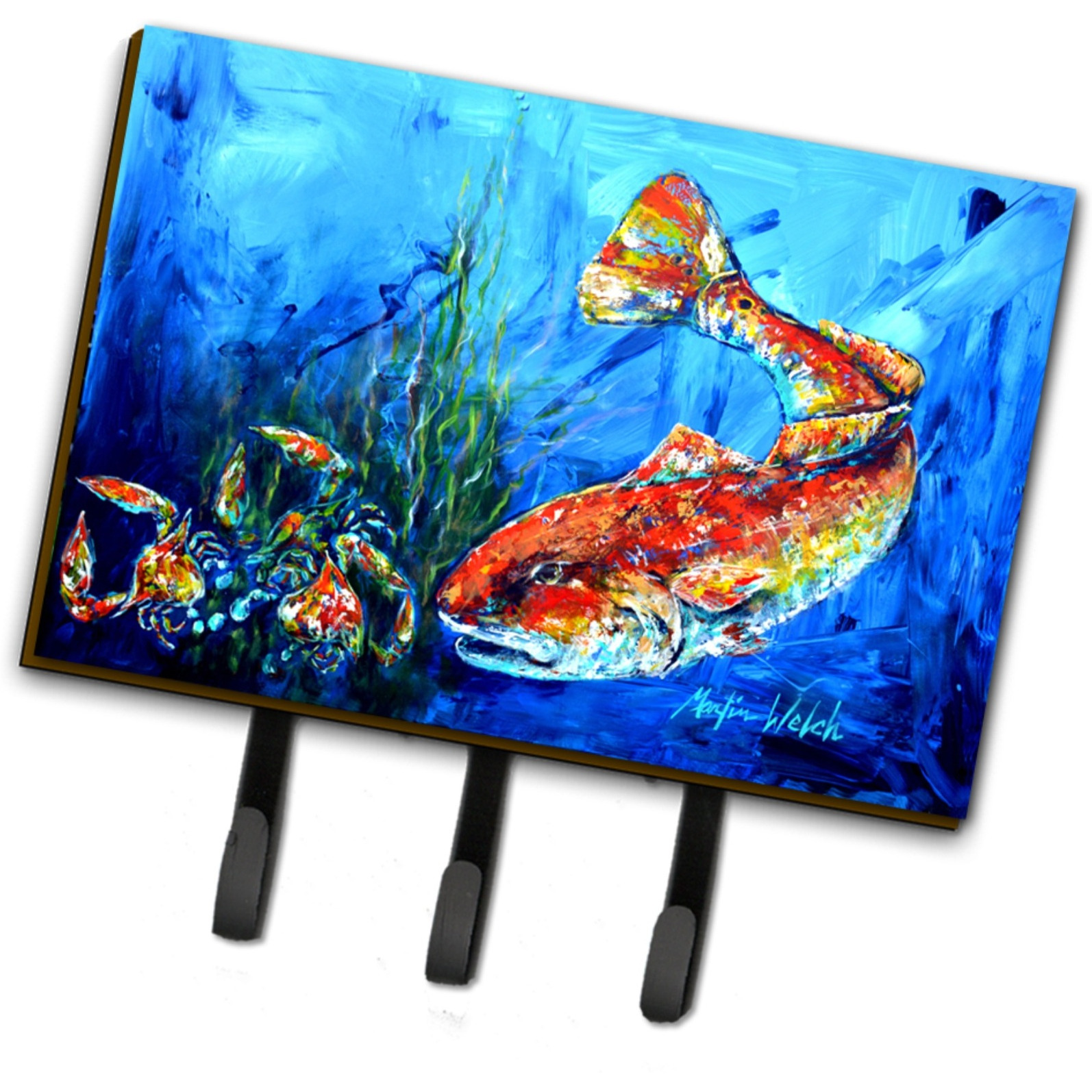 &quotCaroline's Treasures Scattered Red Fish Leash or Key Holder MW1214TH68, Triple"