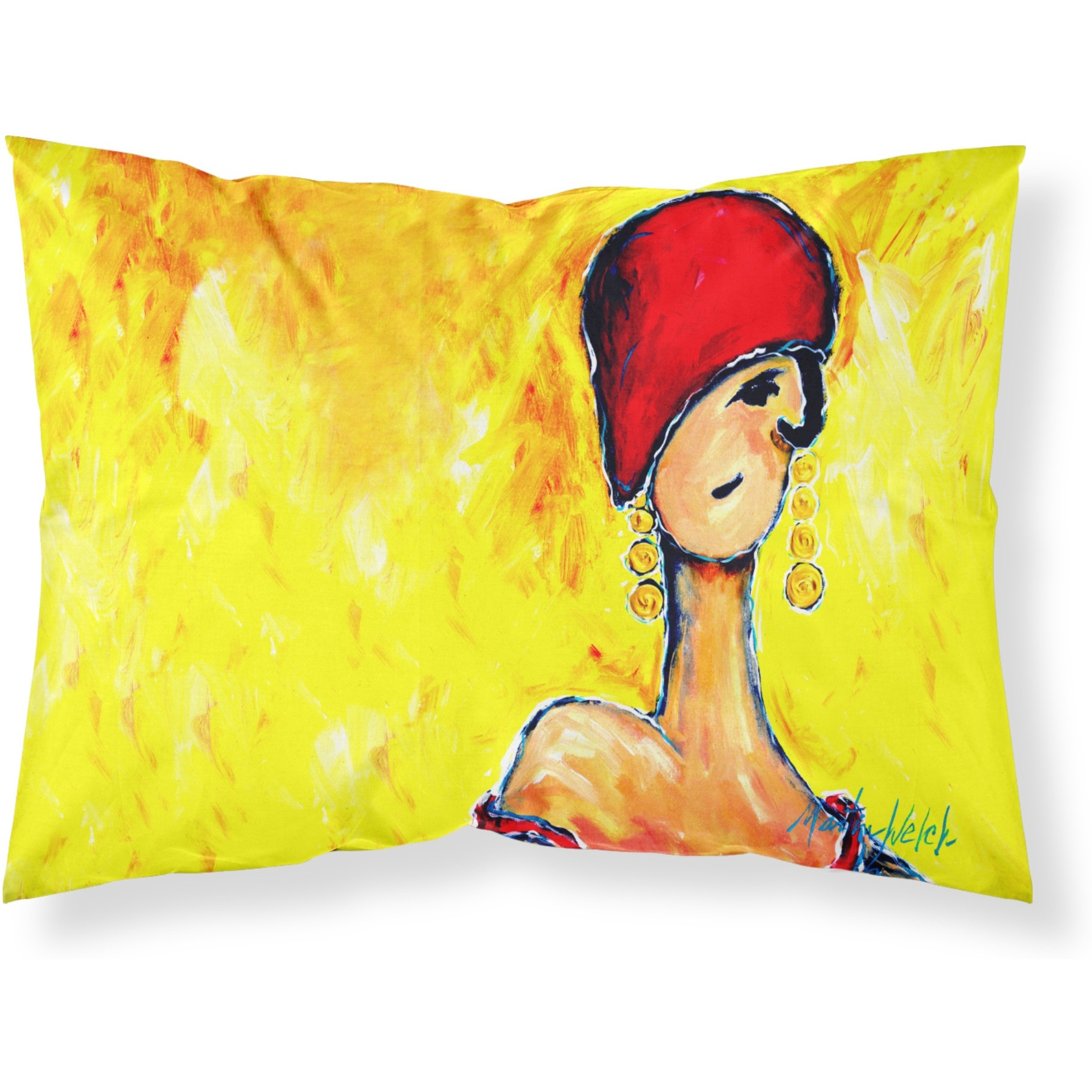 &quotCaroline's Treasures Azalines Earrings Lady Fabric Standard Pillowcase MW1219PILLOWCASE, Multicolor"