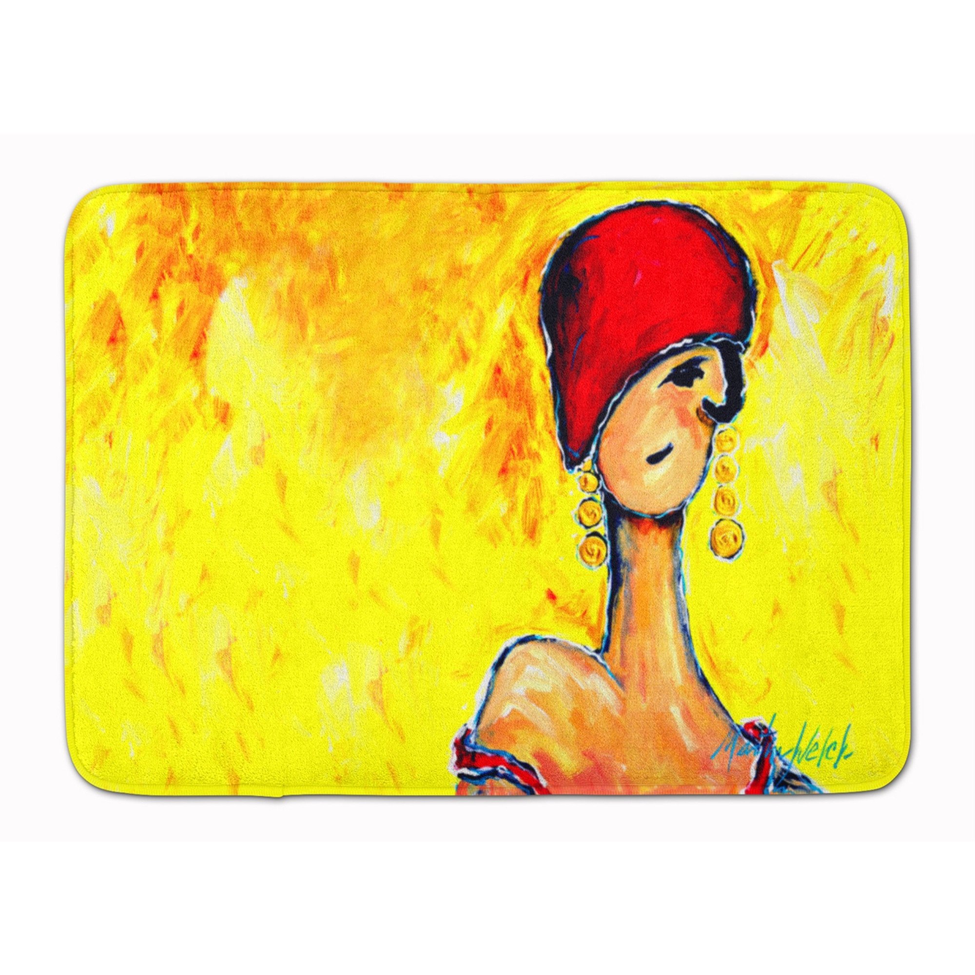 &quotCaroline's Treasures Azalines Earrings Lady Floor Mat, 19"" x 27"", Multicolor"